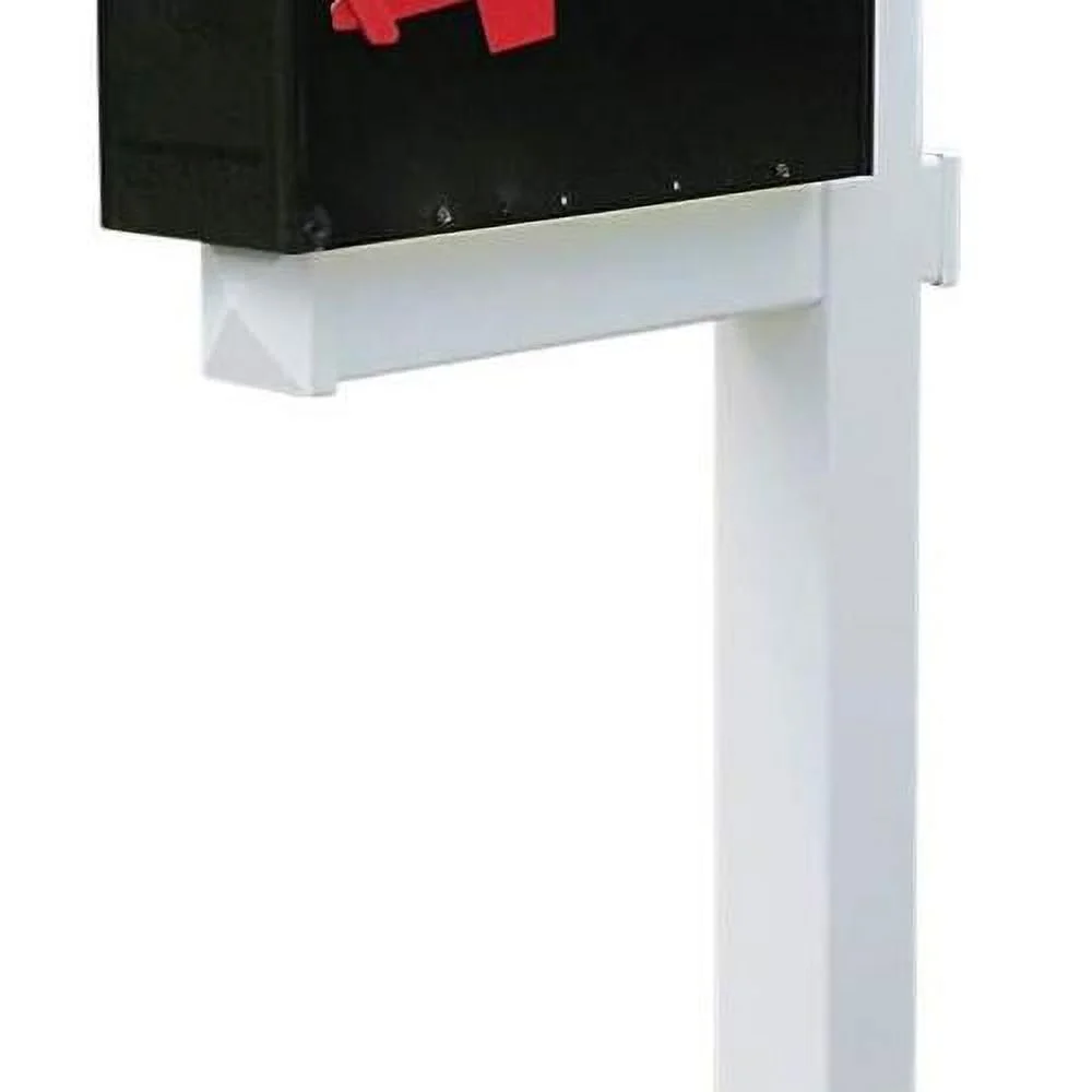 The Cambridge Solar Light Vinyl/PVC Mailbox Post - White (Includes Mailbox)