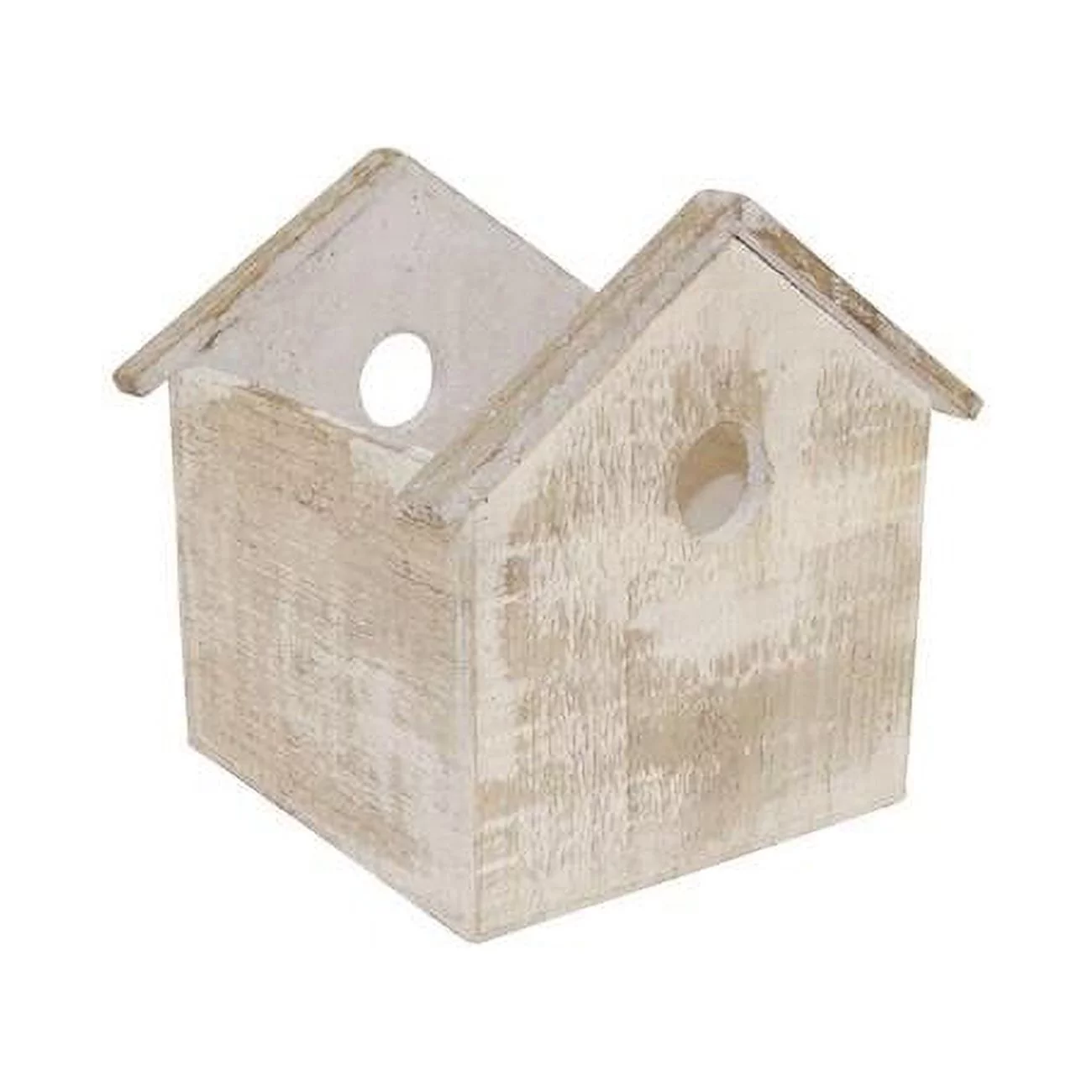 Wald Imports 8541-WW-LG 6 in. Whitewash Wood Birdhouse Planter