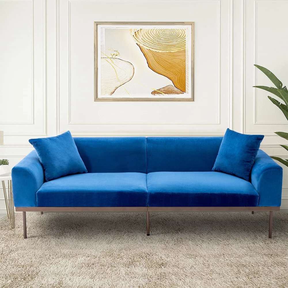 Couches and Sofas, Velvet Sofa Couch with 2 Pillows, 83