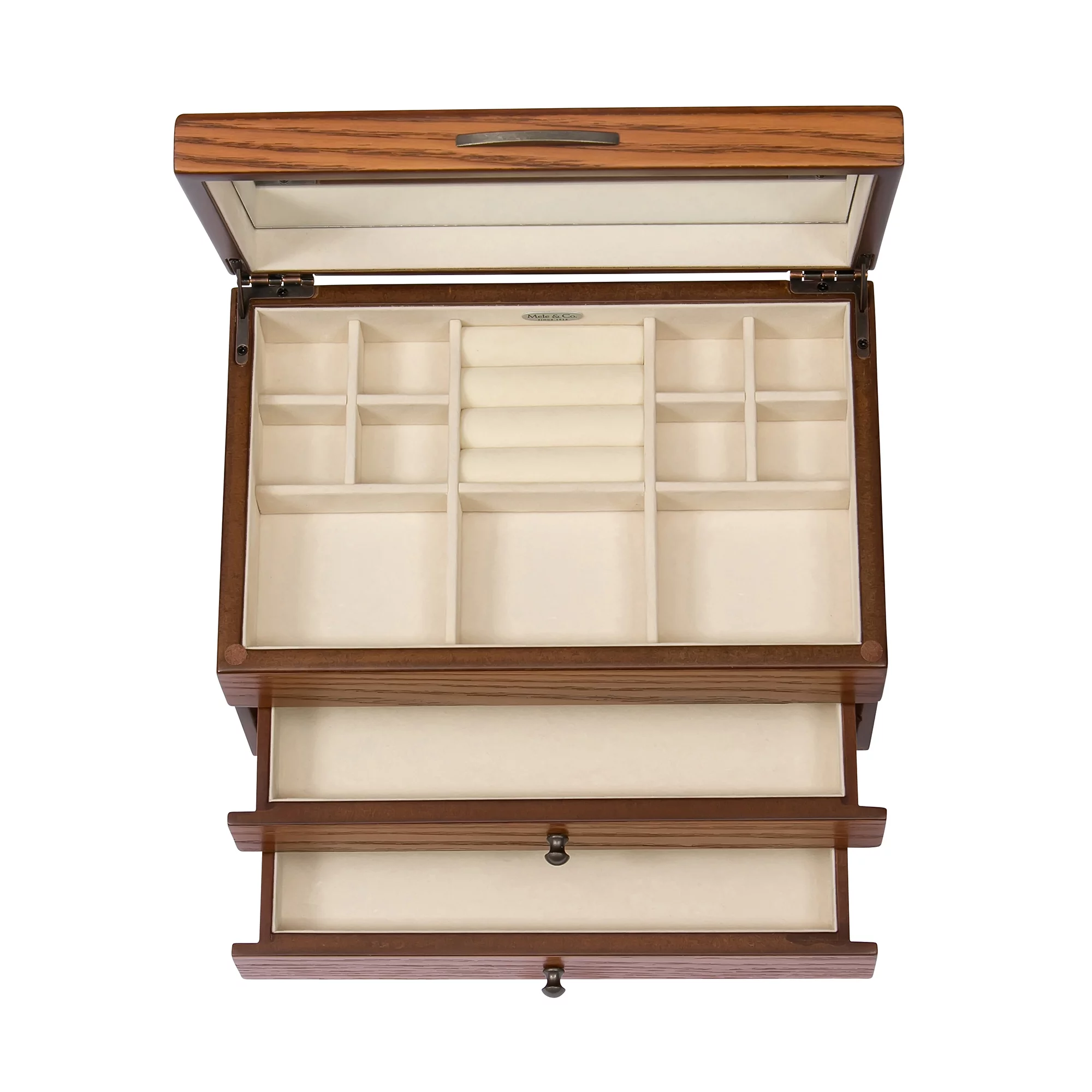 Mele & Co. Selma Wooden Jewelry Box in Walnut Finish