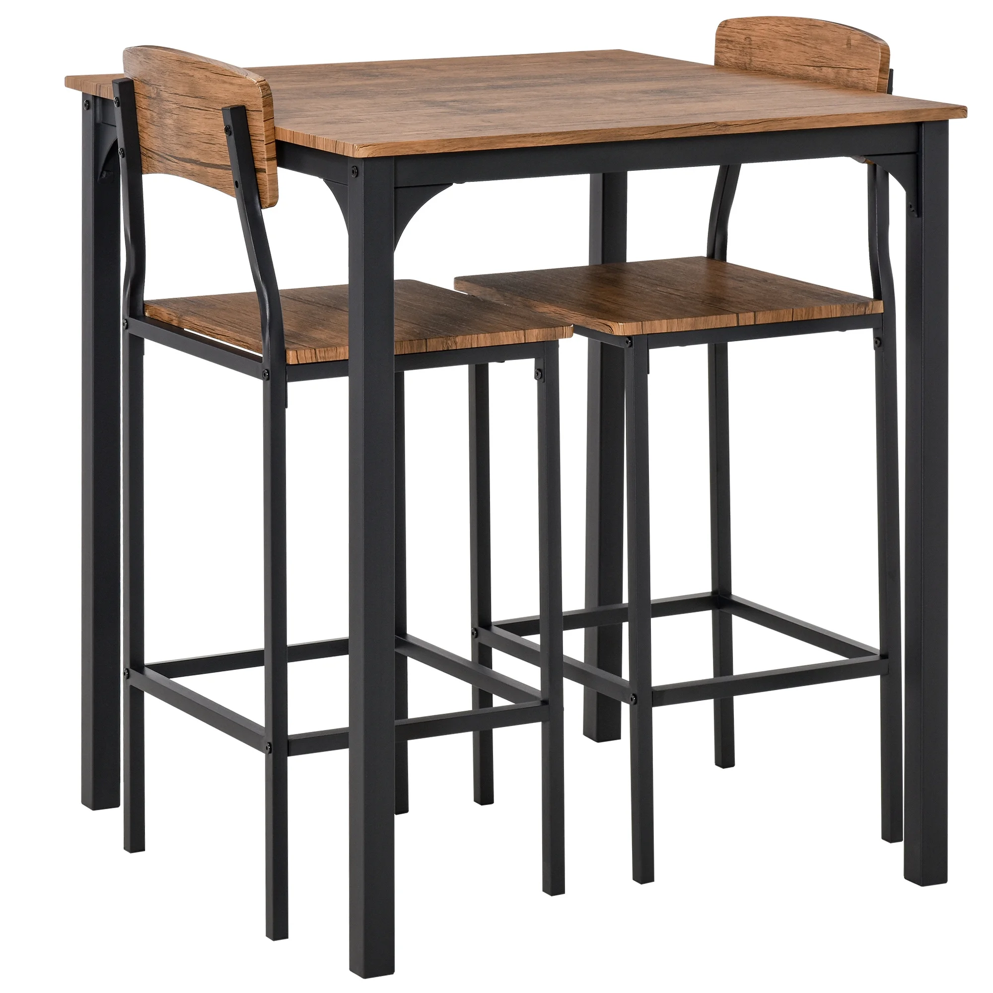 Stylish Industrial Bar Table Set - 3 Piece - Elevate Your Small Space
