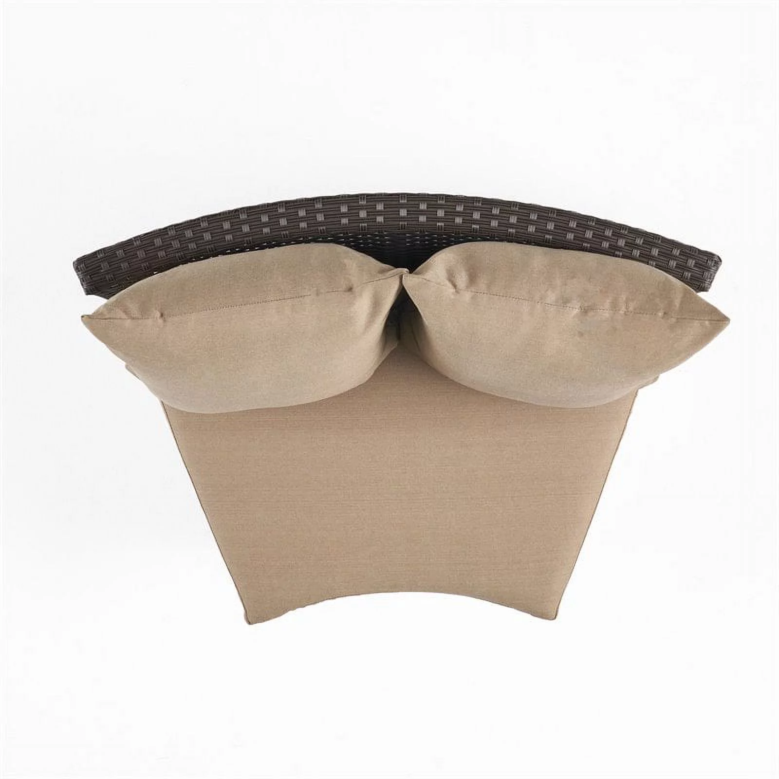 Noble House Newton 8 Seater Round Wicker Sectional Sofa Set Dark Brown/Beige