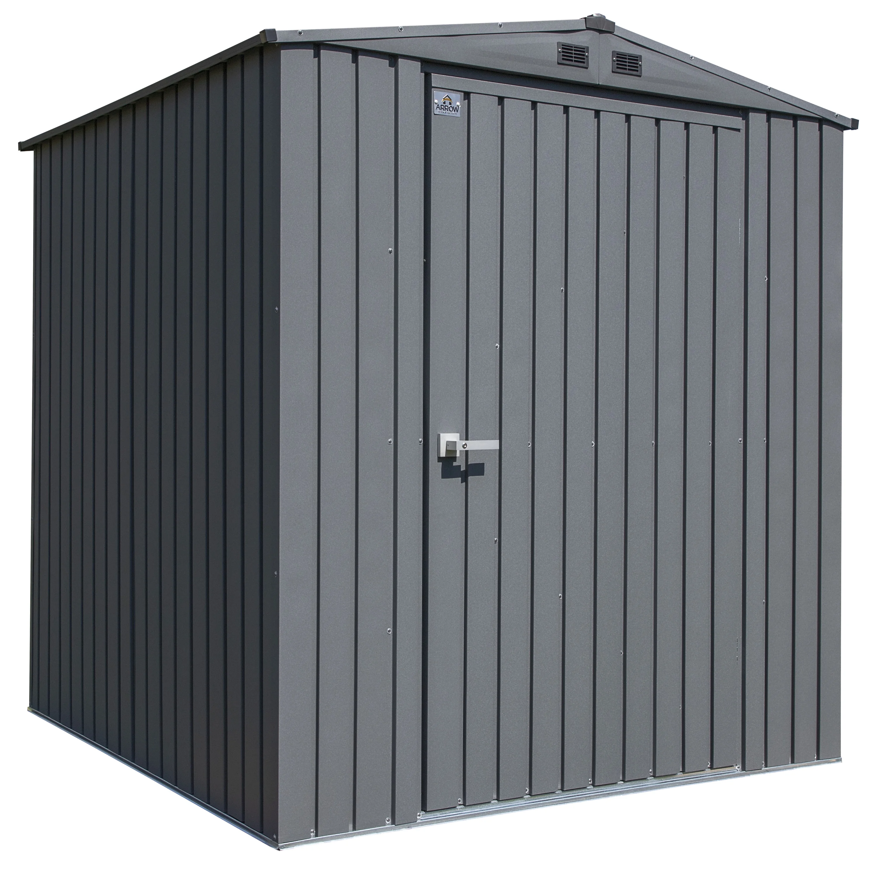 Arrow Elite Steel Storage Shed, 6x6, Anthracite