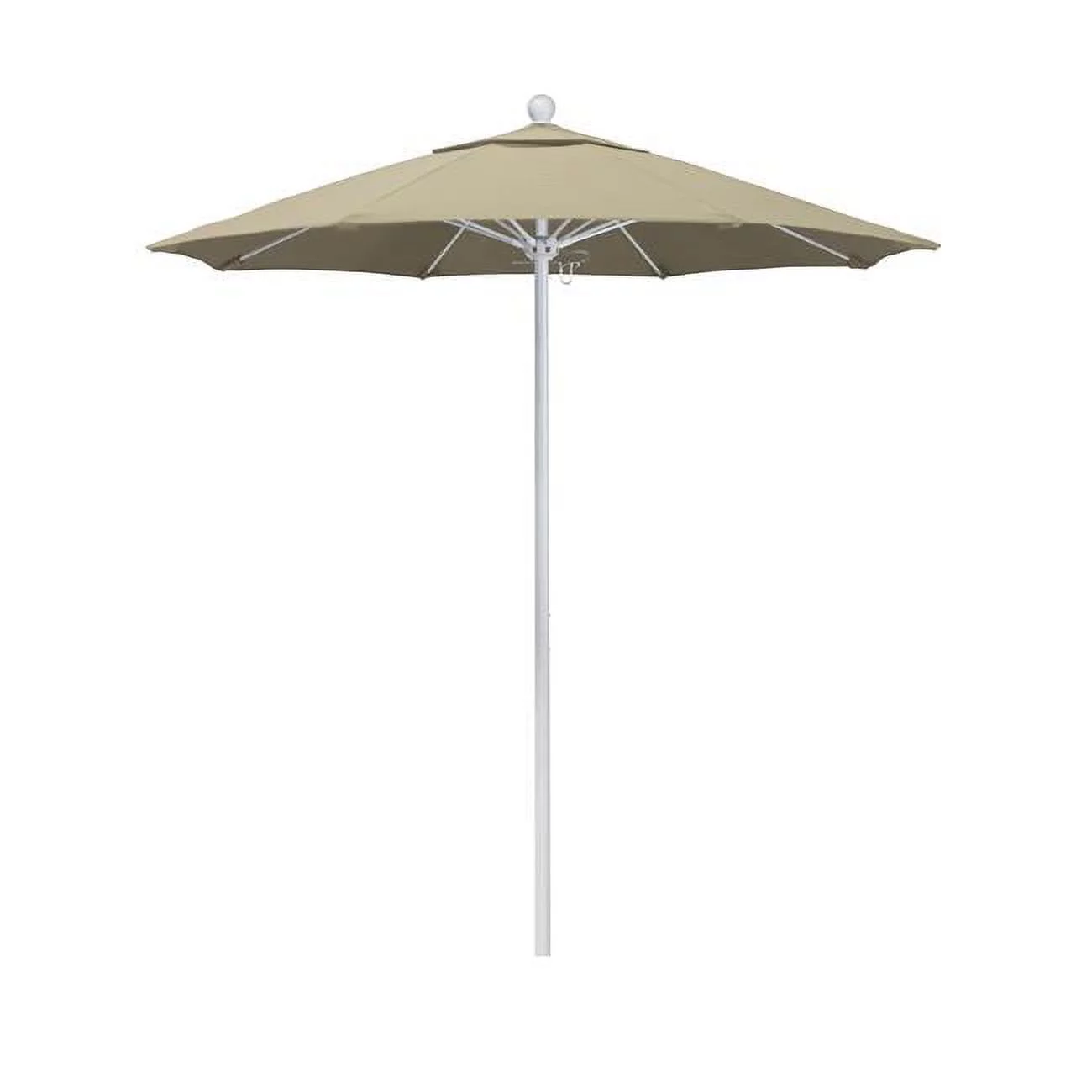 California Umbrella Venture 7.5' White Market Umbrella in Beige