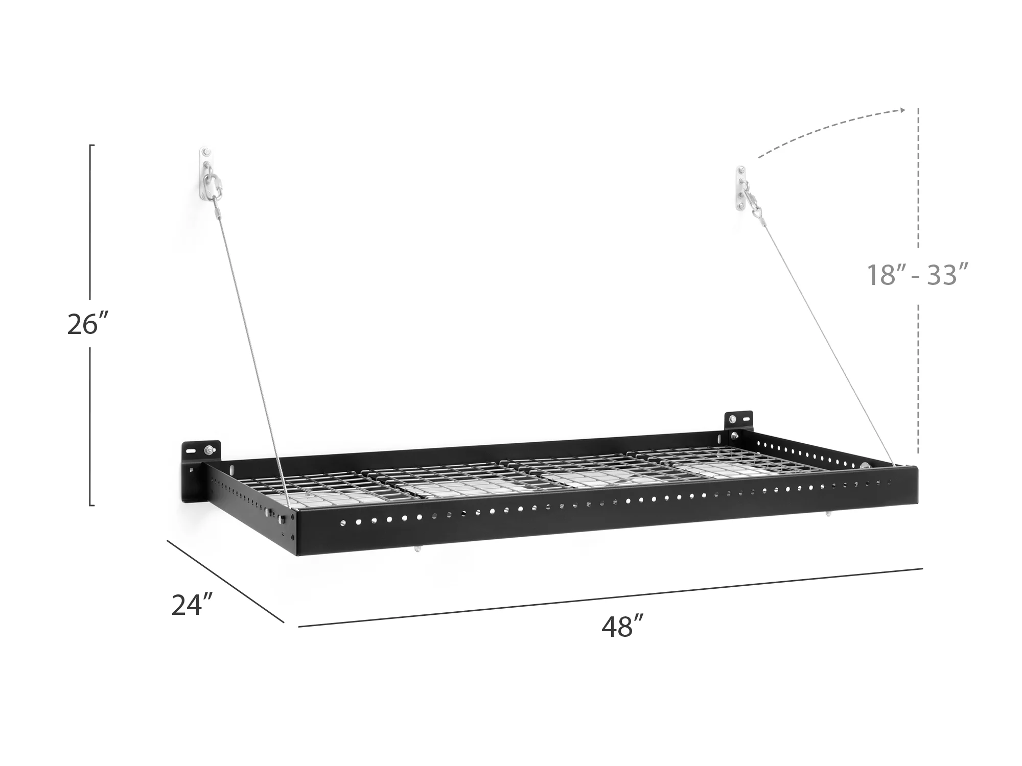 NewAge Products Wall Mounted Overhead Garage Ceiling Rack 24