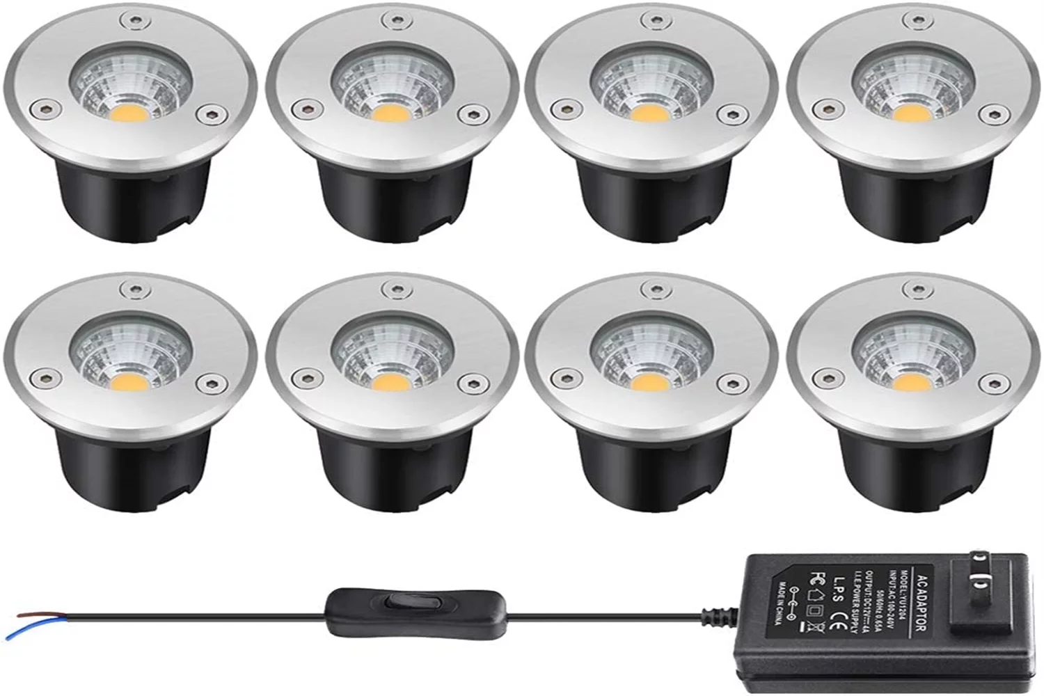 Landscape Lighting, Low Voltage Landscape Lights,12v Led Deck Lights 3W Waterproof Outdoor for Patio Pathway Ground Lawn Yard Driveway Walkway 8 Pack Warm