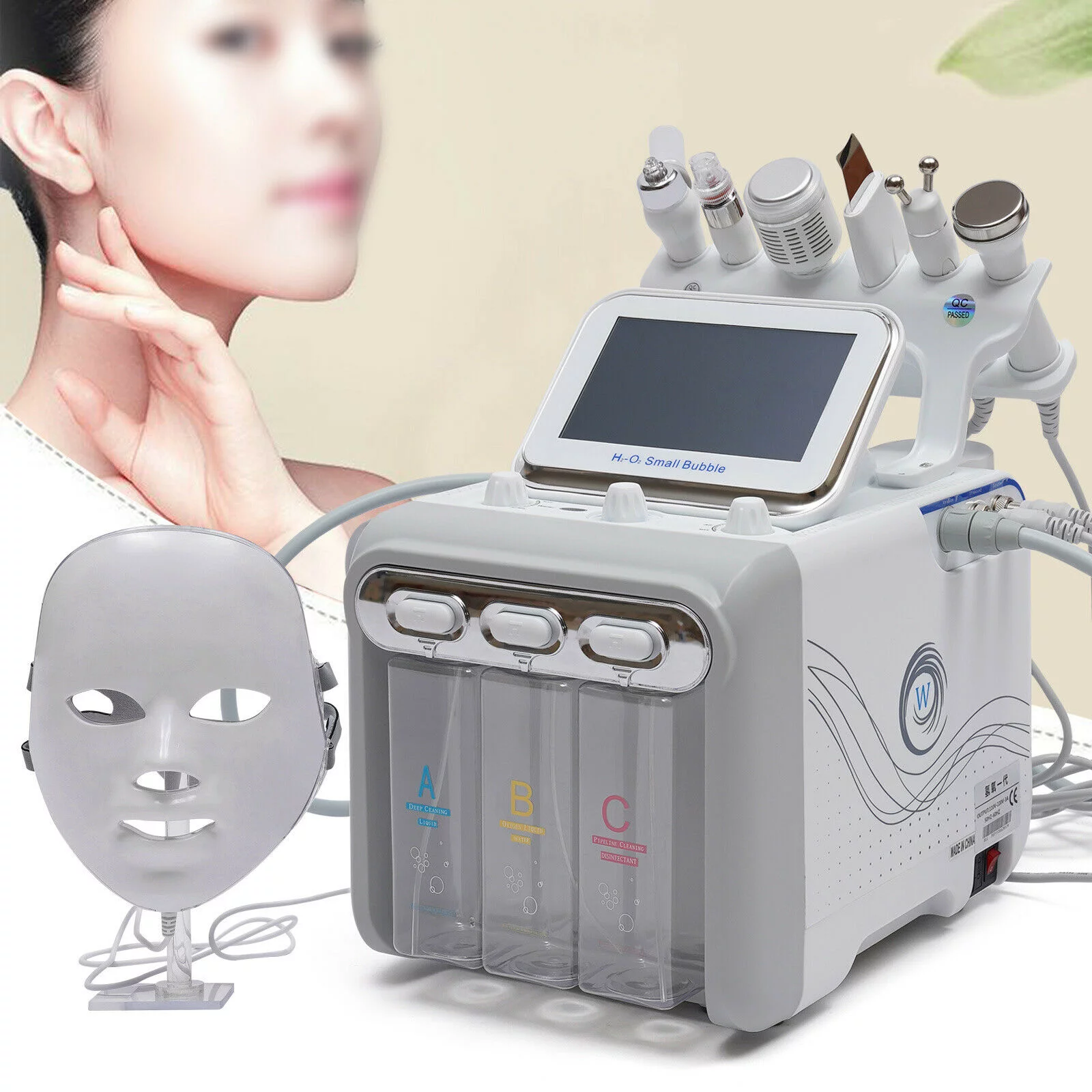 ANQIDI 7-in-1 Facial Hydro Spa Ultrasonic Beauty Machine Facial Skin Cleansing Dermabrasion Beauty Machine
