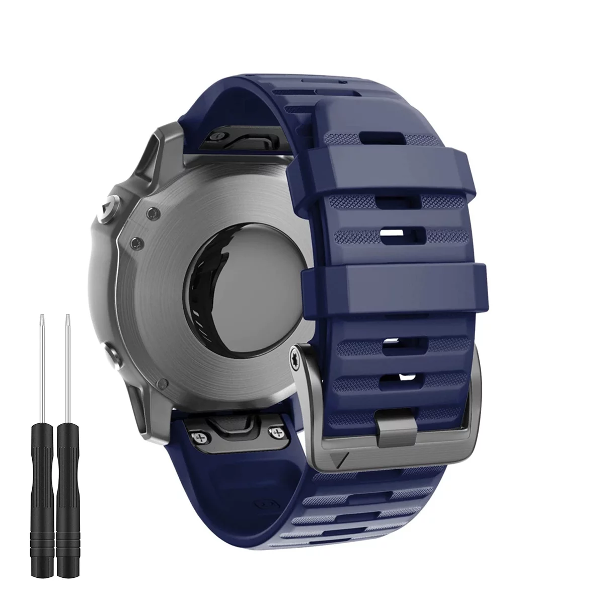WUWOCJ Replacement Straps Compatible with Garmin Fenix 7/Fenix 6/Fenix 6 Pro/Fenix 5/Fenix 5 Plus, 22mm Soft Silicone Sport Bands (Navy)