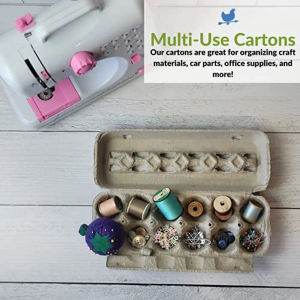 Blank 12-Egg Jumbo Paper Pulp Egg Cartons Bulk (125 Pack)