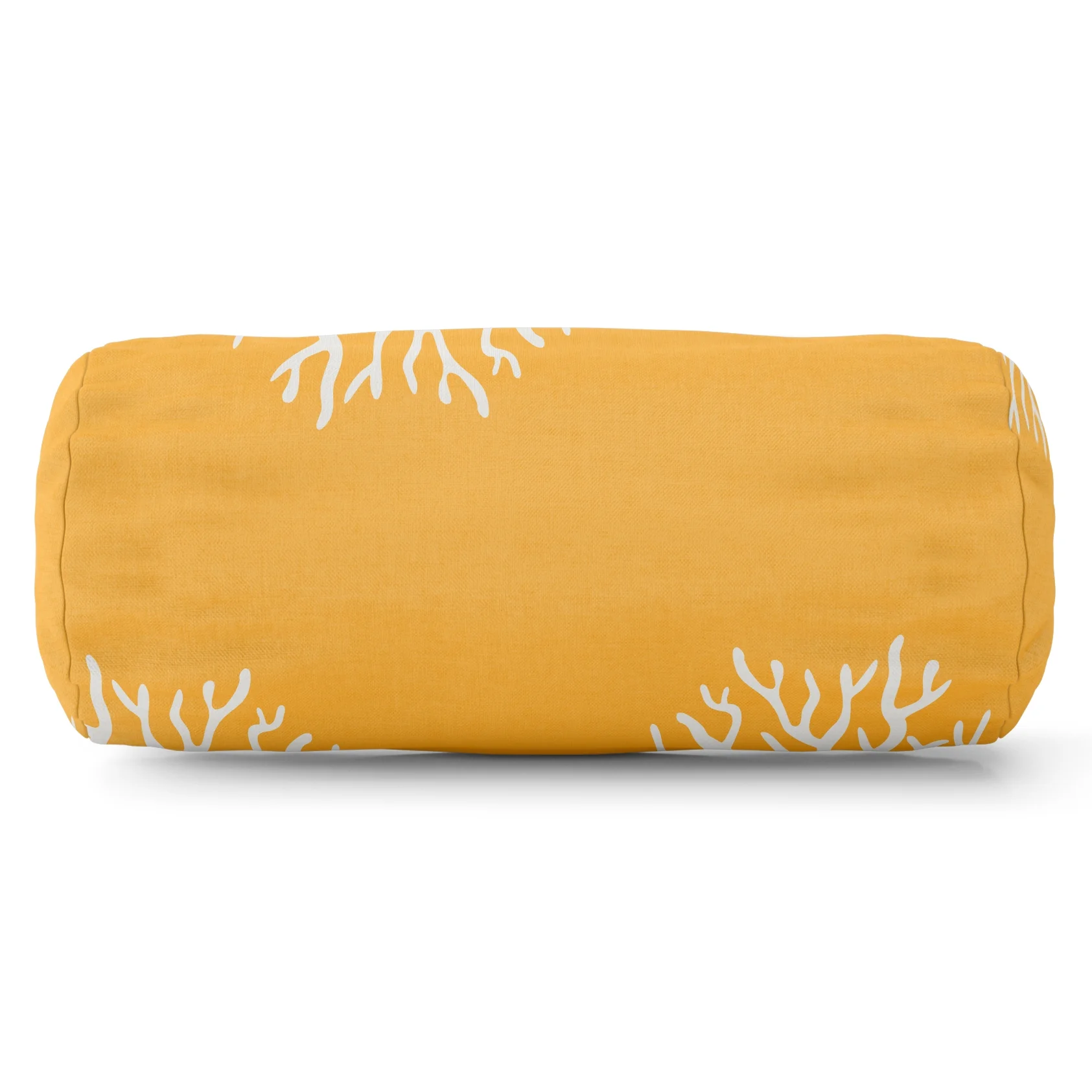 Majestic Home Goods Indoor Outdoor Yellow Coral Round Bolster Decorative Throw Pillow 18.5 in L x 8 in W x 8 in H