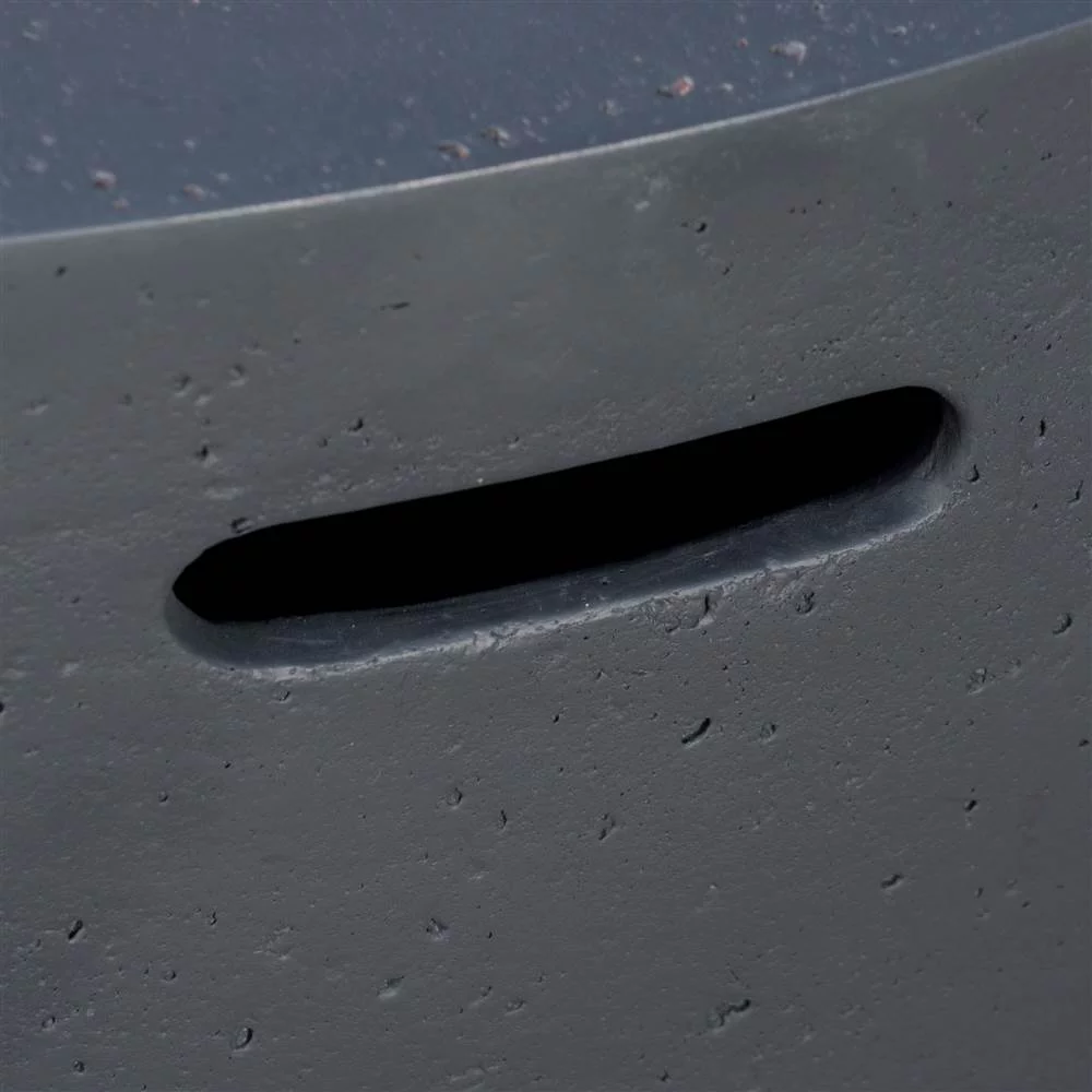 Noble House Aidan 50.000 BTU Round Stone Fire Pit with Tank Holder in Dark Gray