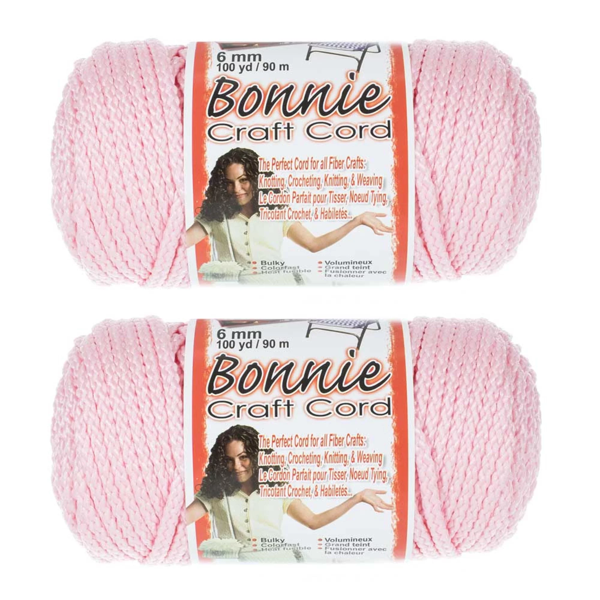 2 Pack Bonnie Macrame Cord - 6mm - 100 yd Lengths - Various Colors