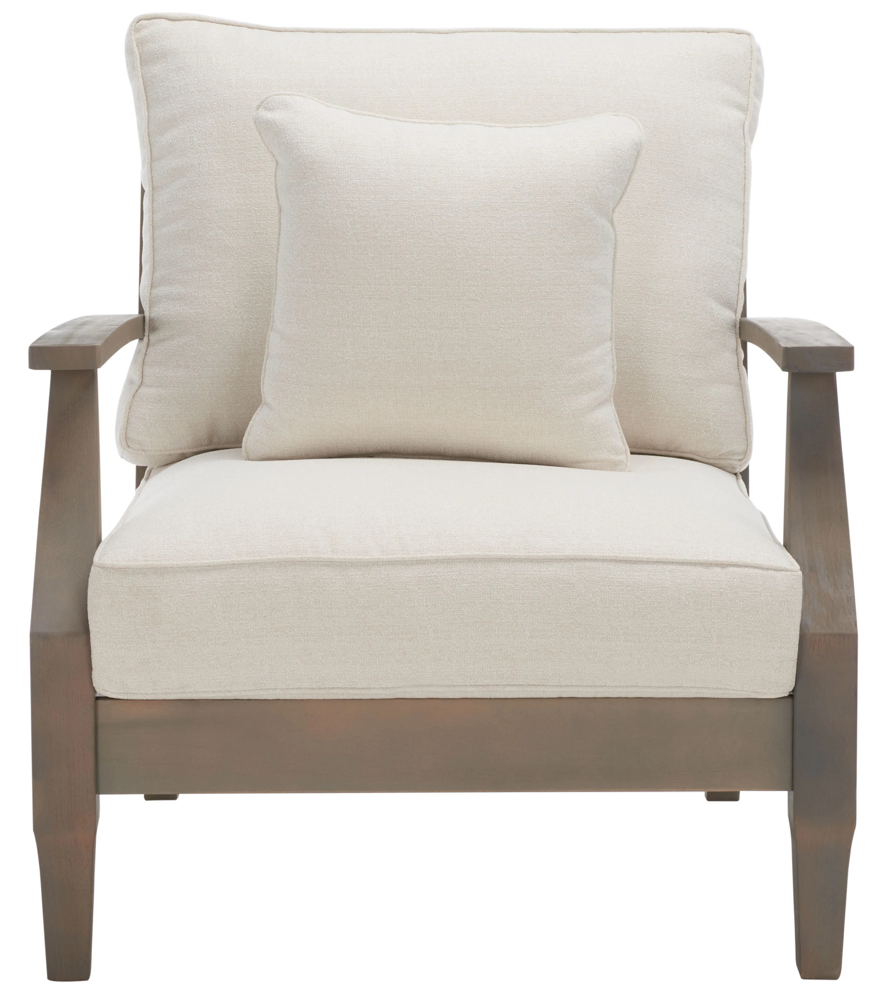 SAFAVIEH Couture Martinique Coastal Eucalyptus Wood Solid Armchair, Natural/Grey
