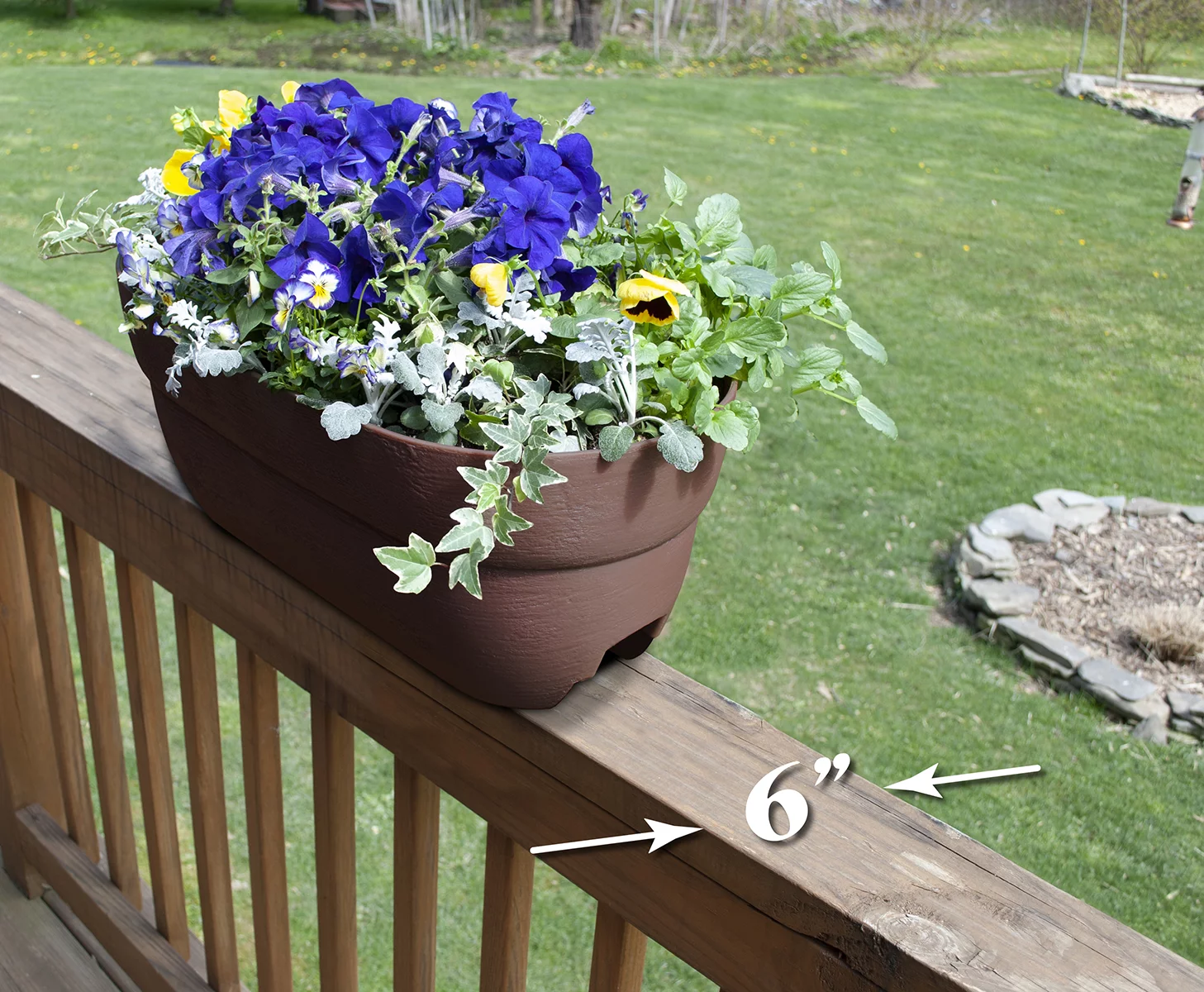 Bloomers Railing Planter with Drainage Holes – 24