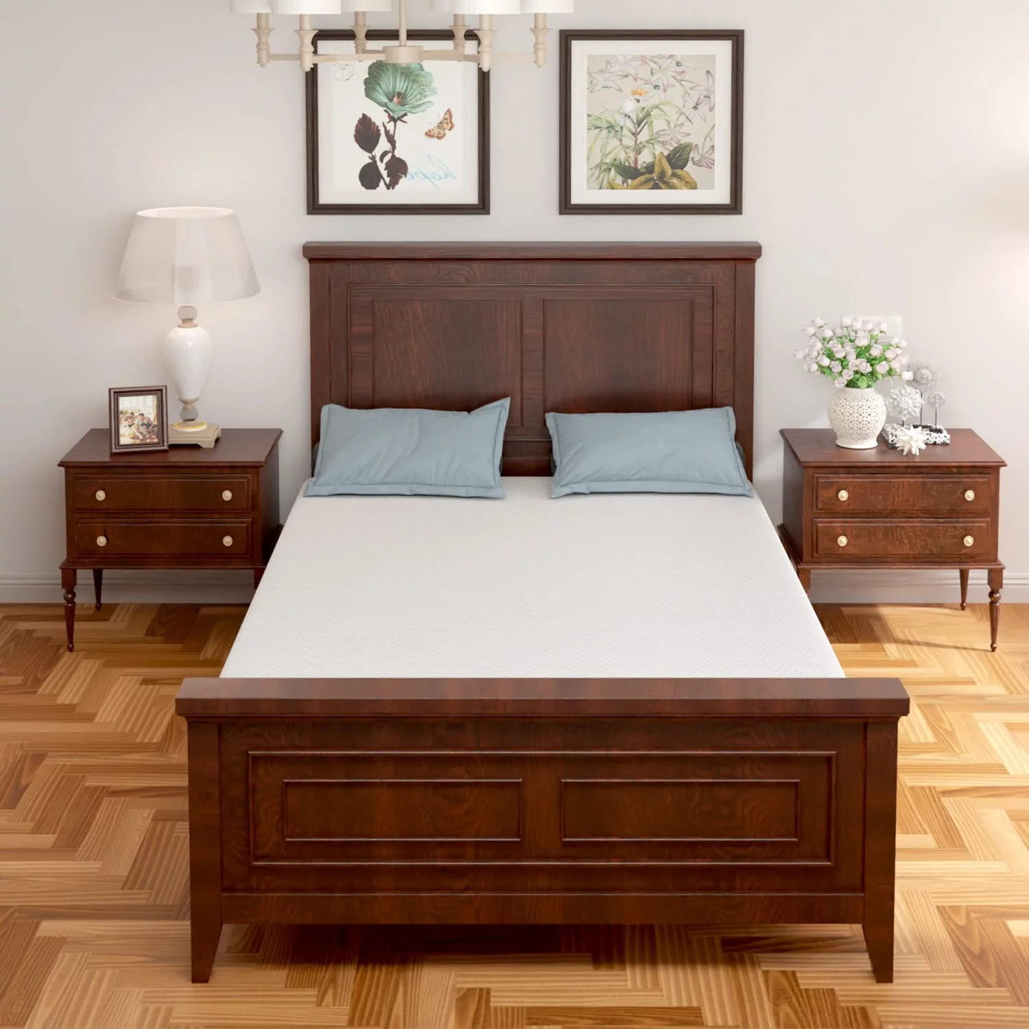 6 Inch Green Tea Memory Foam Mattress, Cooling Gel Infused, Full Size, Medium Firm