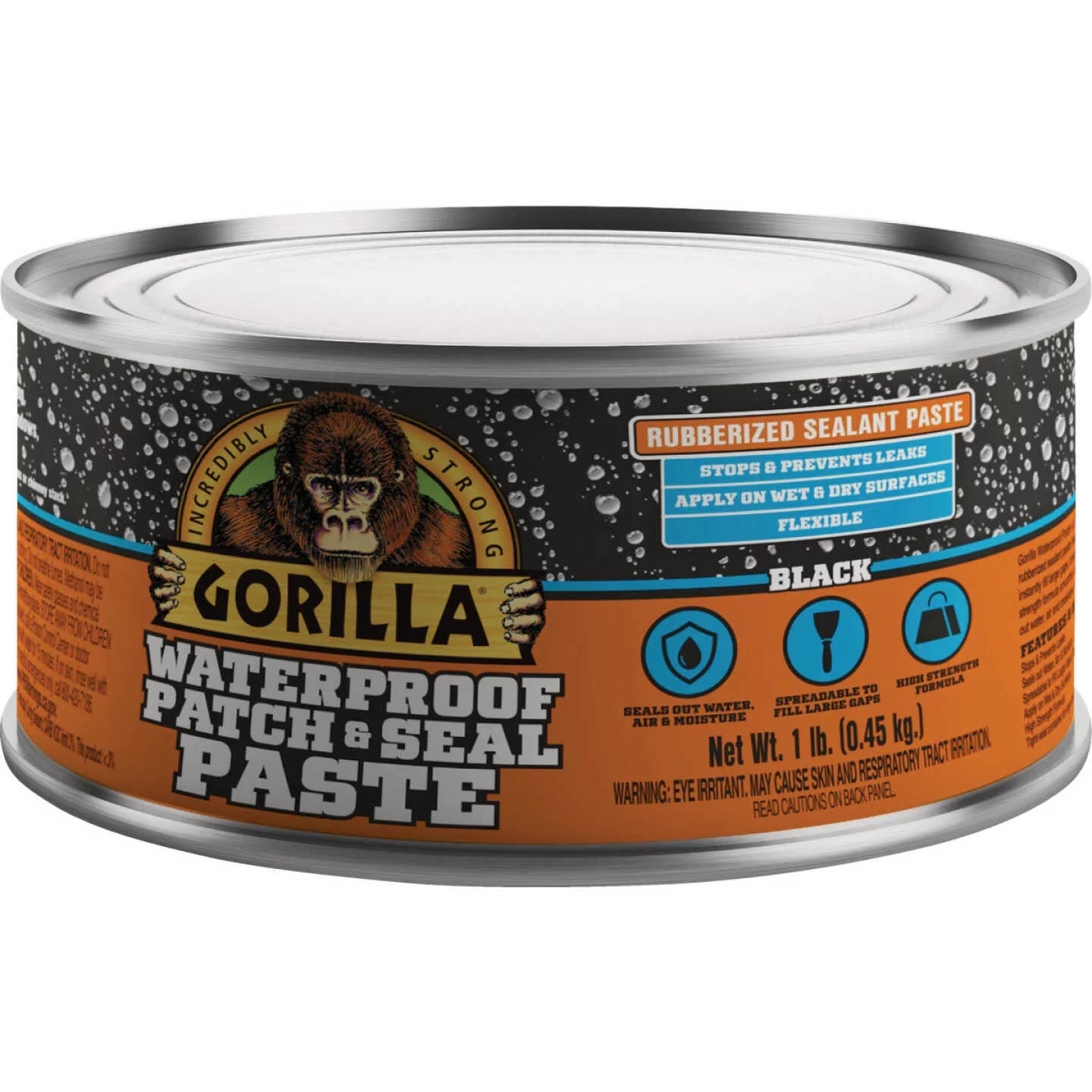1PC Gorilla 1 Lb. Black Waterproof Patch & Seal Paste