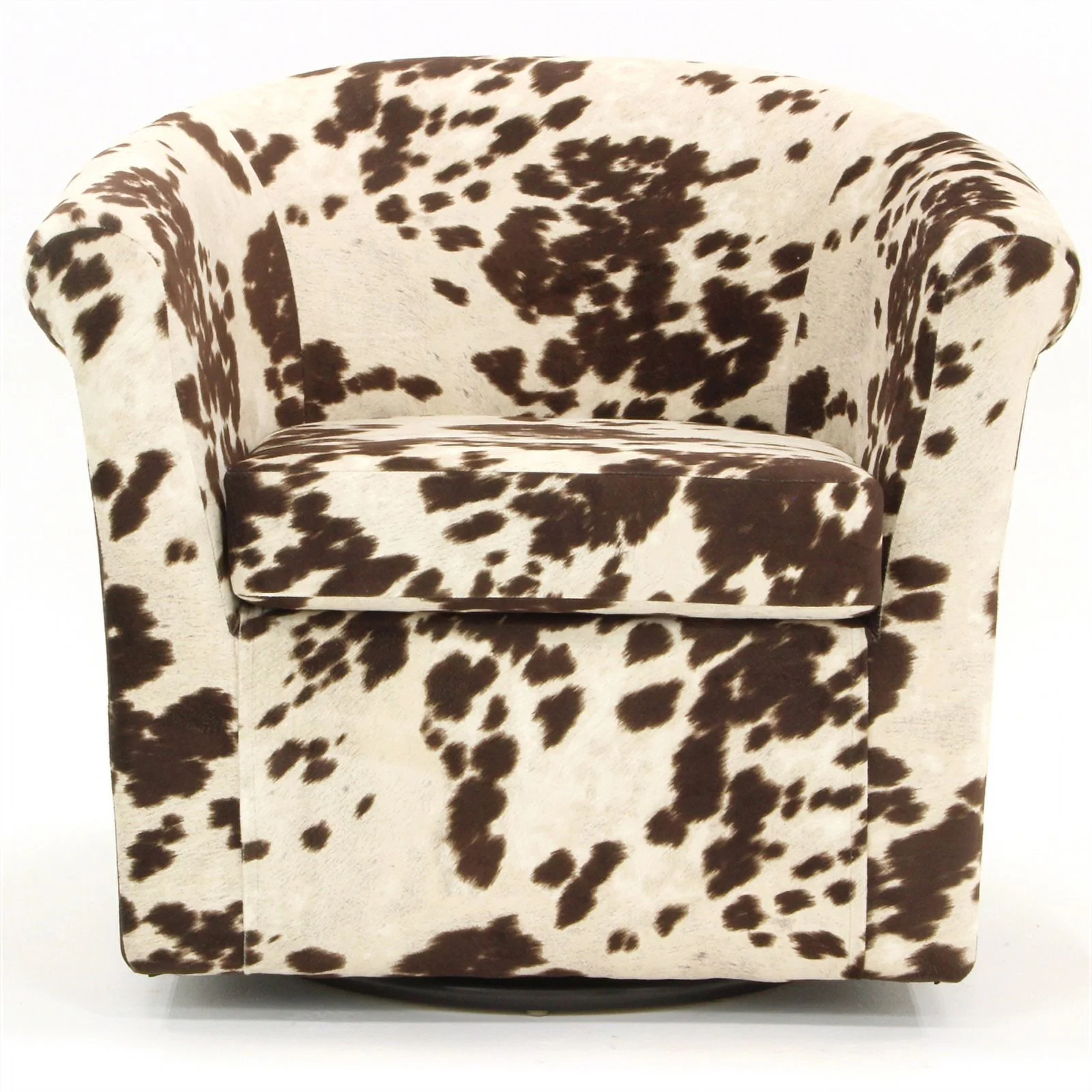 Fox Hill Trading Marlee Traditional Fabric Swivel Club Chair in Milky Brown
