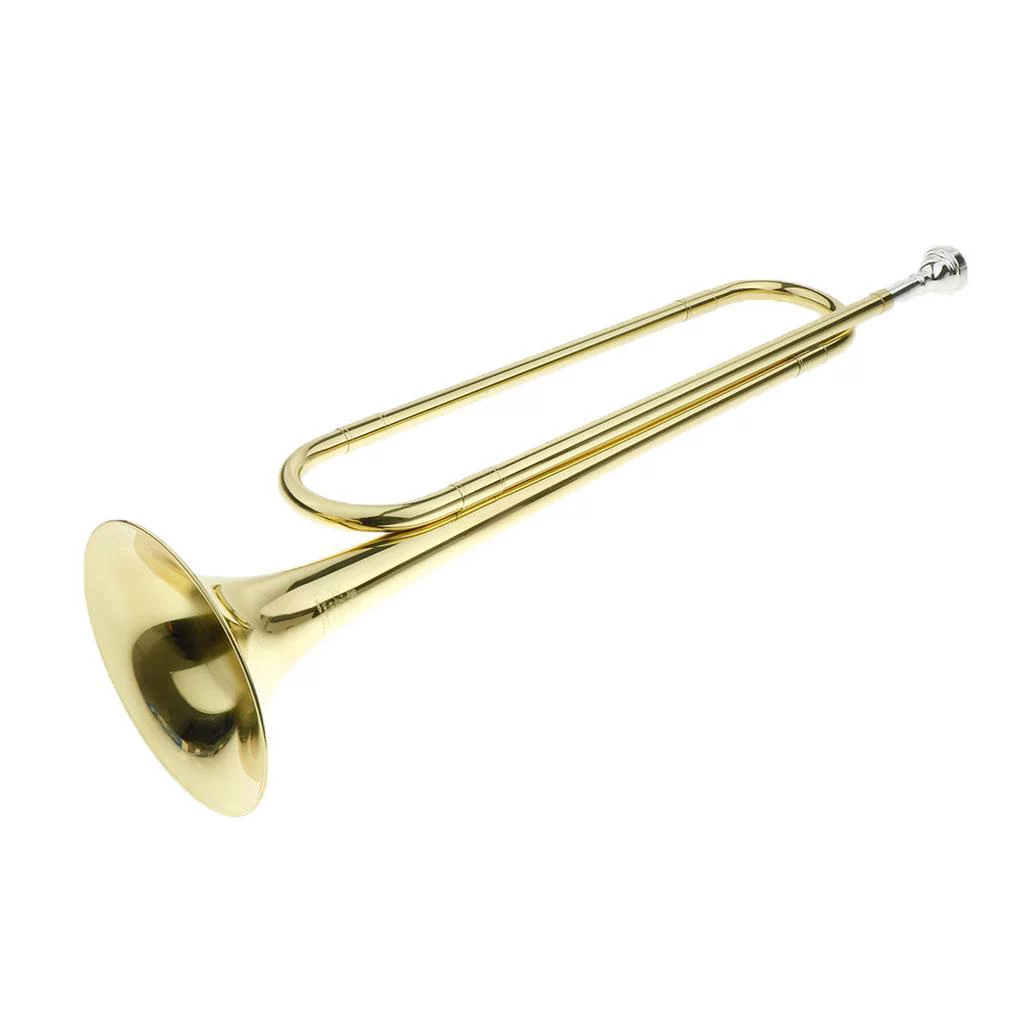 1 Set Brass B Key Students School Marching Bugle Mini Trumpet en With 7C Mouthpiece Gloves