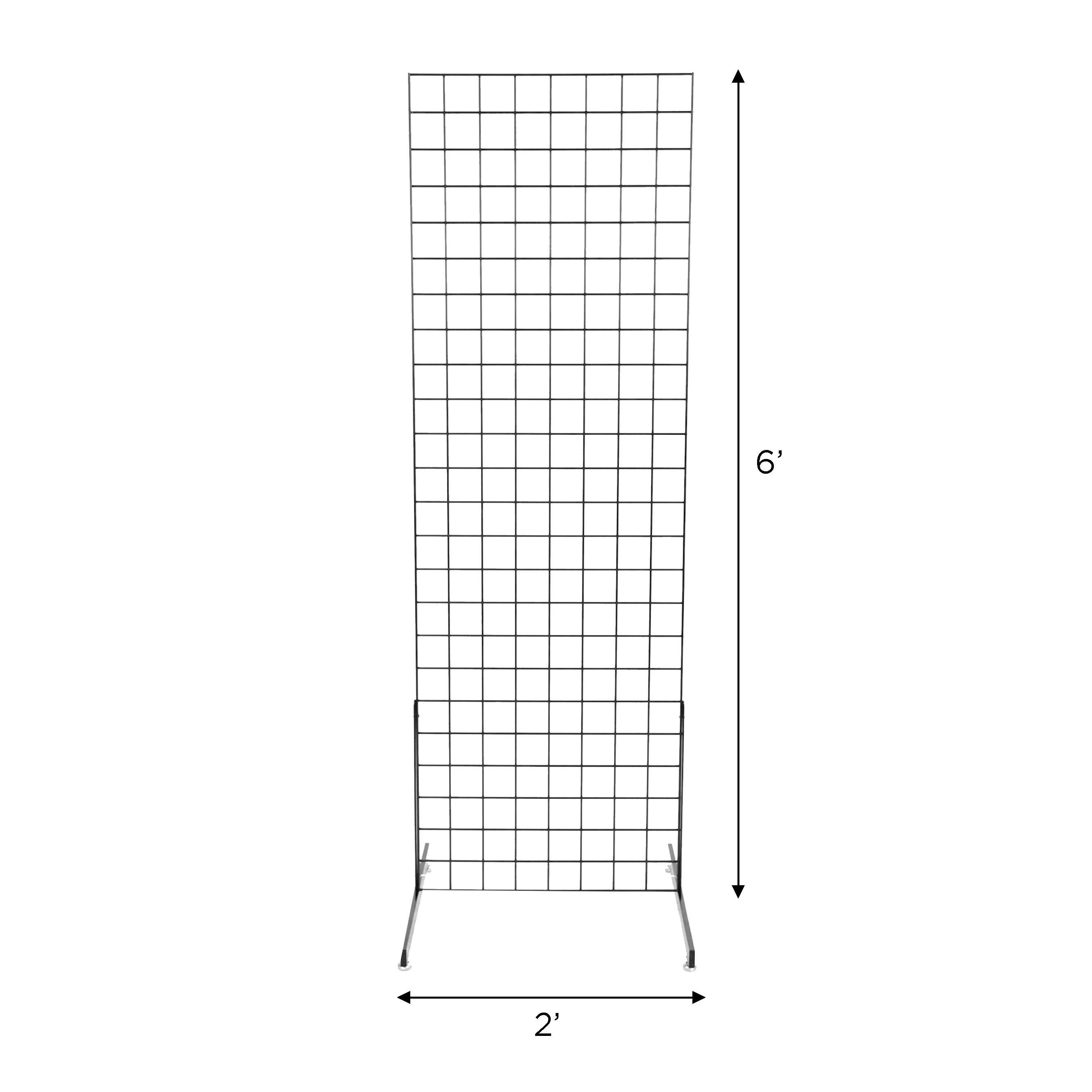SSWBasics 2' X 6' Grid Wall Standing Fixture - Black