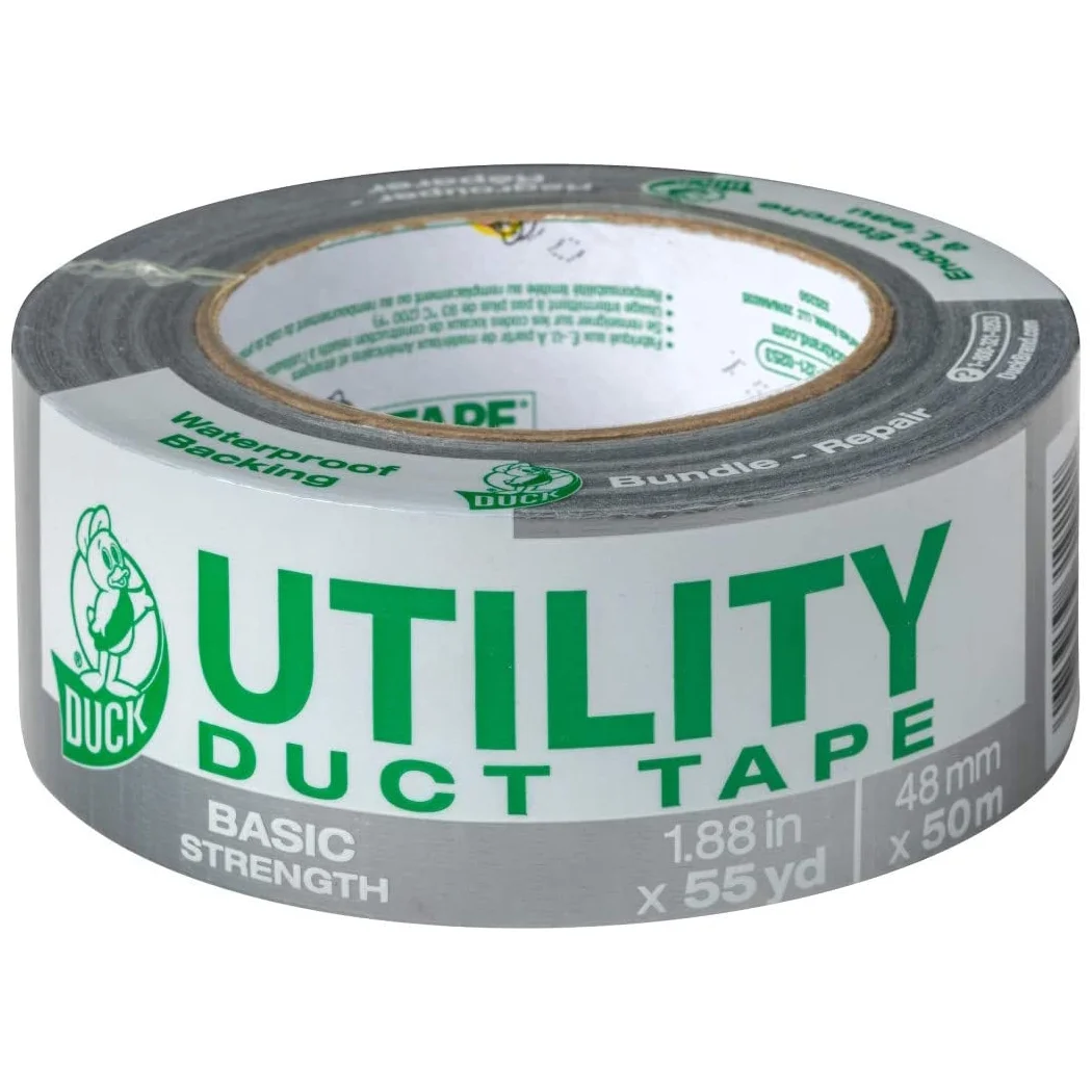 Duck Brand 1118395 Basic Strength Duct Tape 1 88 Inches by 45 Yards Silver 2 Rolls per Pack