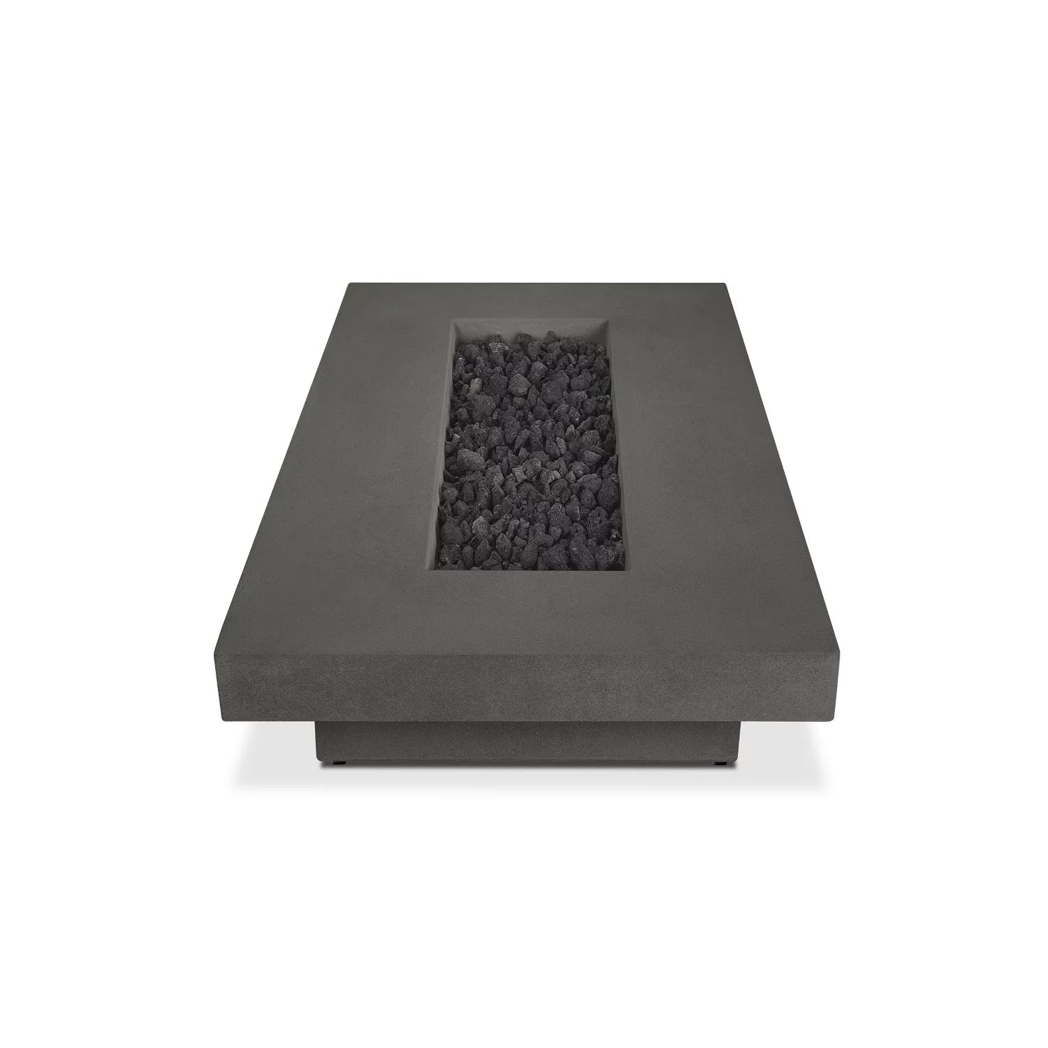 Geneva 72 Inch Rectangular GFRC Concrete Propane Fire Pit Table in Carbon By BBQGuys Signature