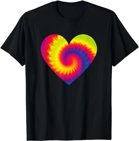 Tie Dye Heart Valentines Day Graphic Men Women Kids T-Shirt