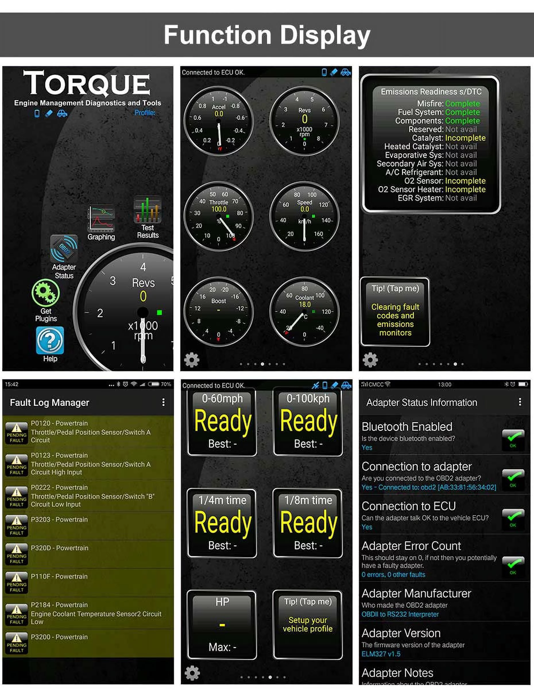 ANCEL  ELM327 V1.5 Wireless Code Reader Bluetooth OBD Scanner EOBD OBD2 Scanner Read Clear Trouble Codes Check Engine Light OBDII Car Scanner Automotive Diagnostic Scan Tool Auto Adapter