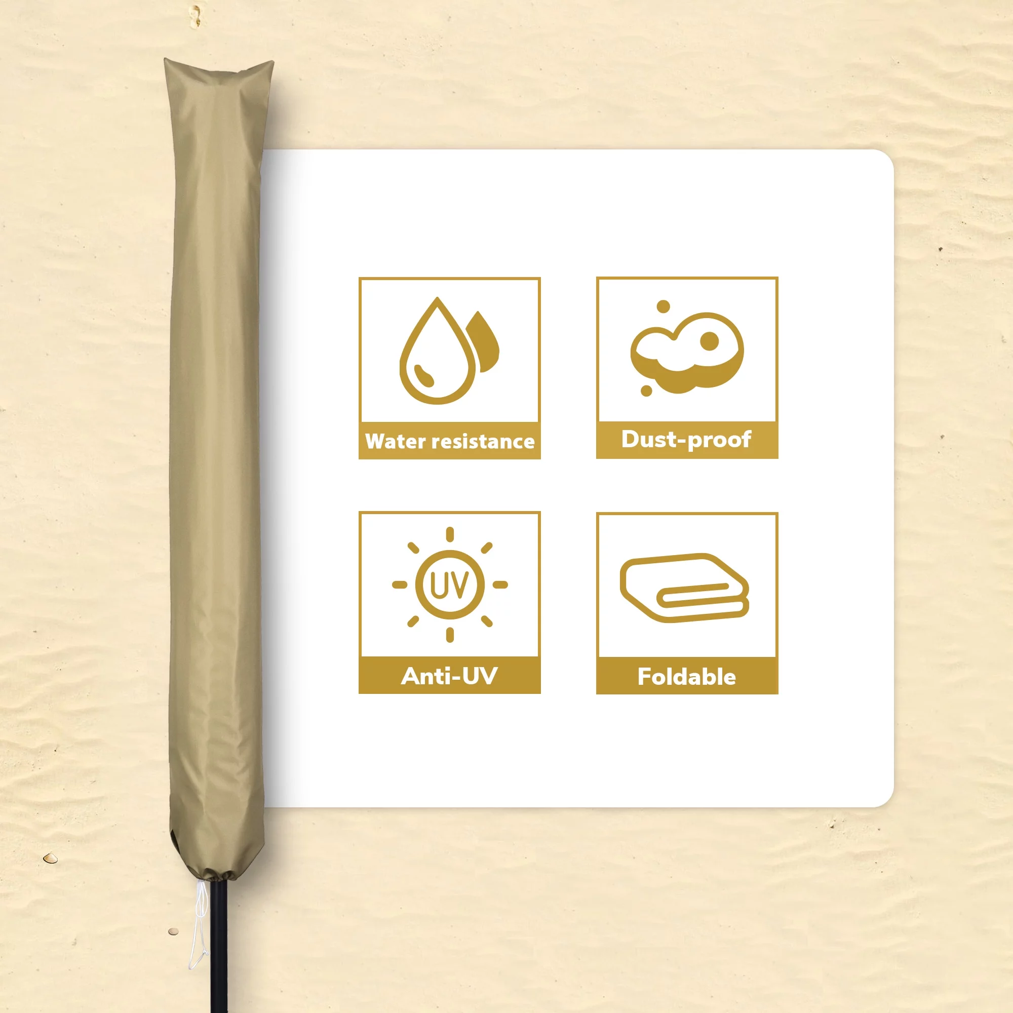 Yescom 9 Ft 3 Tier Patio Umbrella with Protective Cover Crank Push to Tilt Poolside