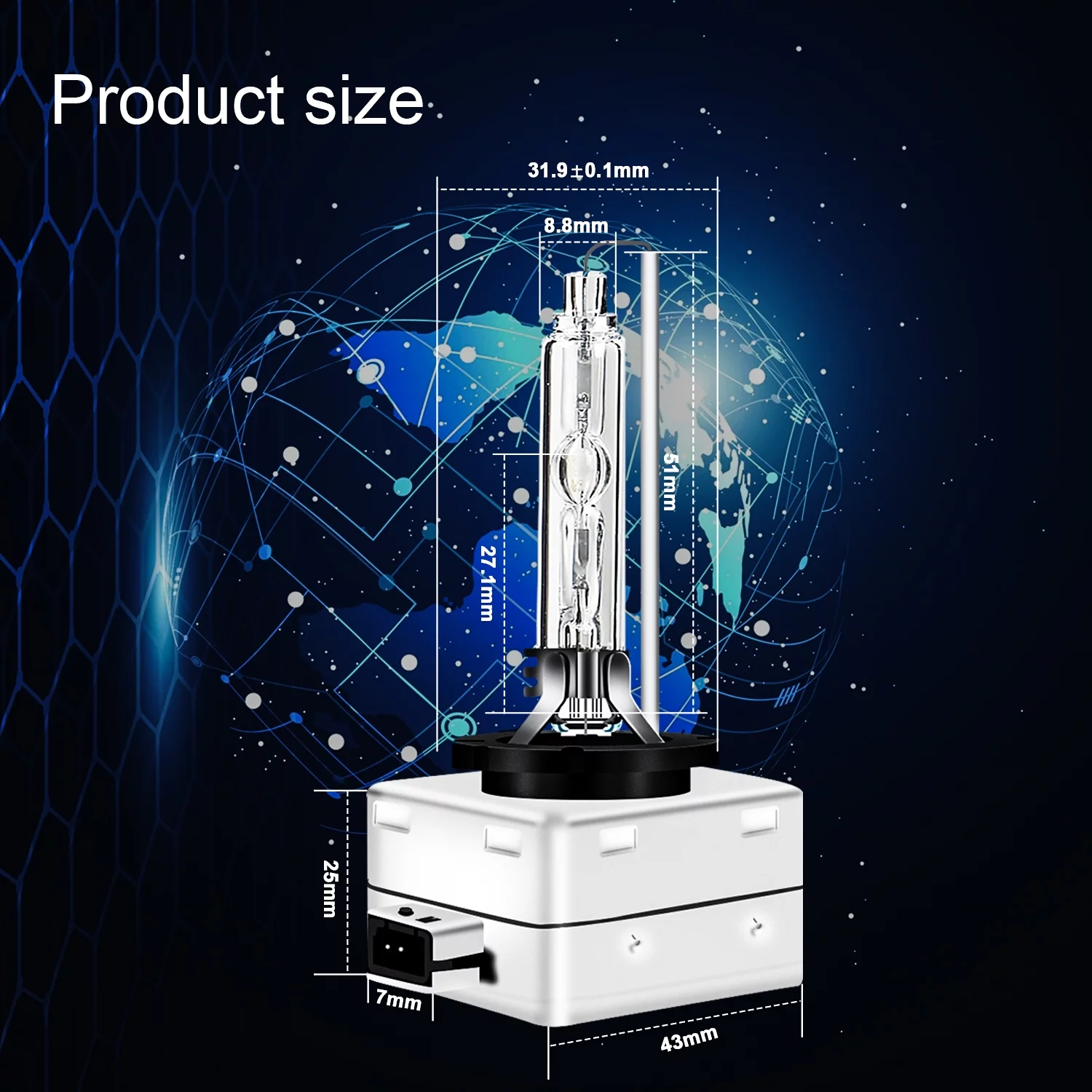 For Ford Mustang 2008-2017 D3S H11 HID Headlight High/Low + LED Fog Light Bulbs