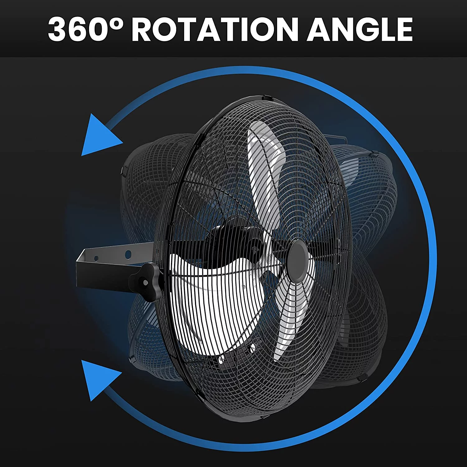Simple Deluxe 20 inch High Velocity Wall Mount Fan with Rack and L-Iron, 3 Speed Industrial Metal Ventilation Fan
