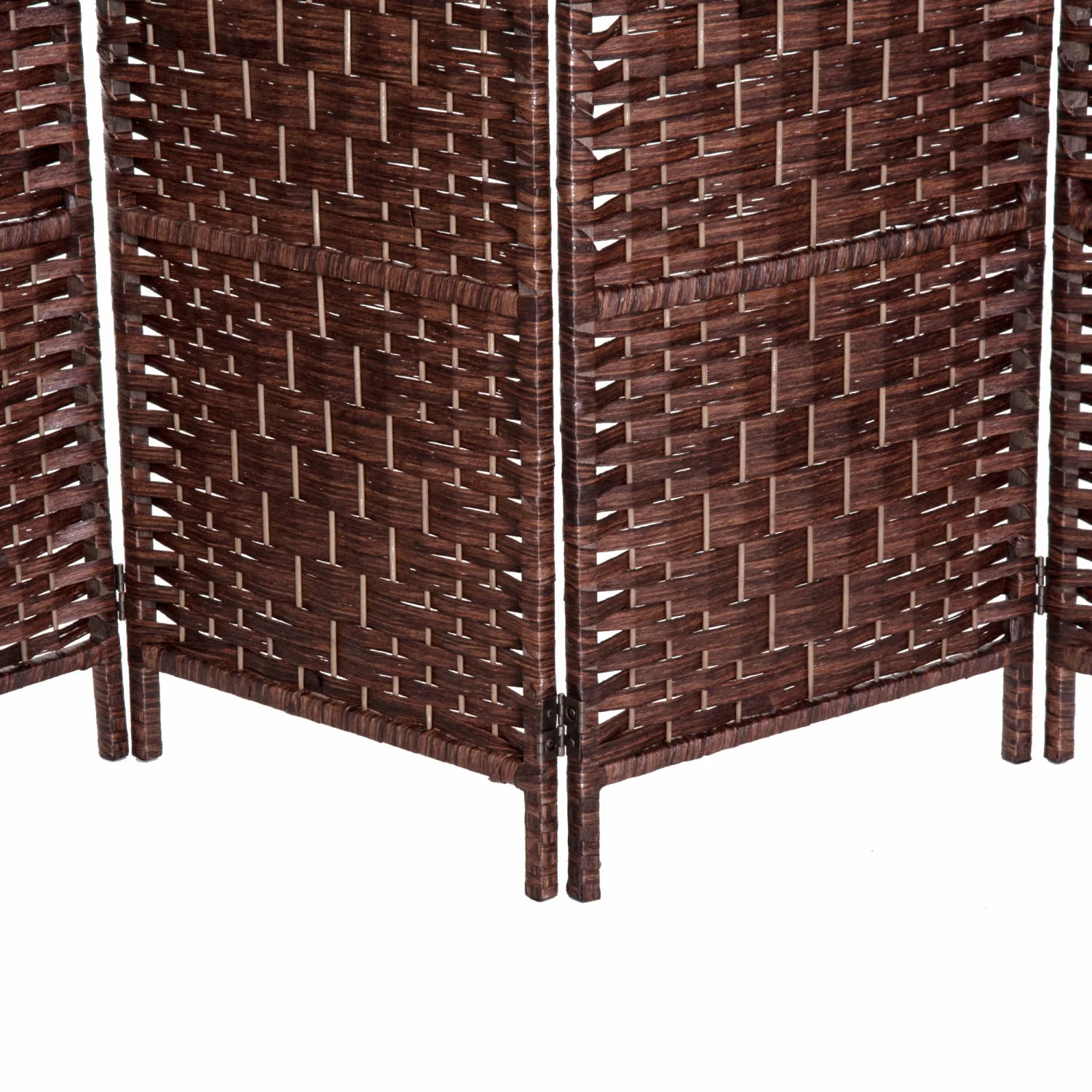 ZJbiubiuHome 6‘ Tall Wicker Weave 6 Panel Room Divider Privacy Screen - Brown