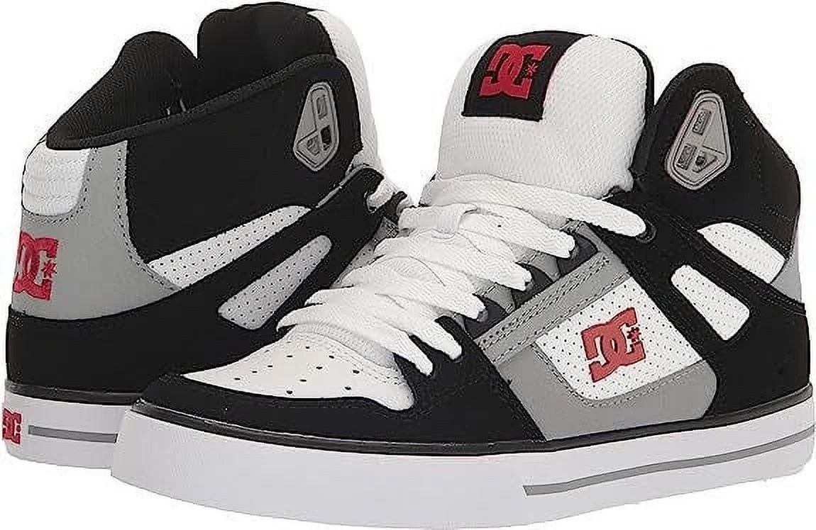 DC PURE HI SKATEBOARD LACE-UP SNEAKER MEN SHOES BLACK/GREY/WHITE/RED SIZE 11 NEW