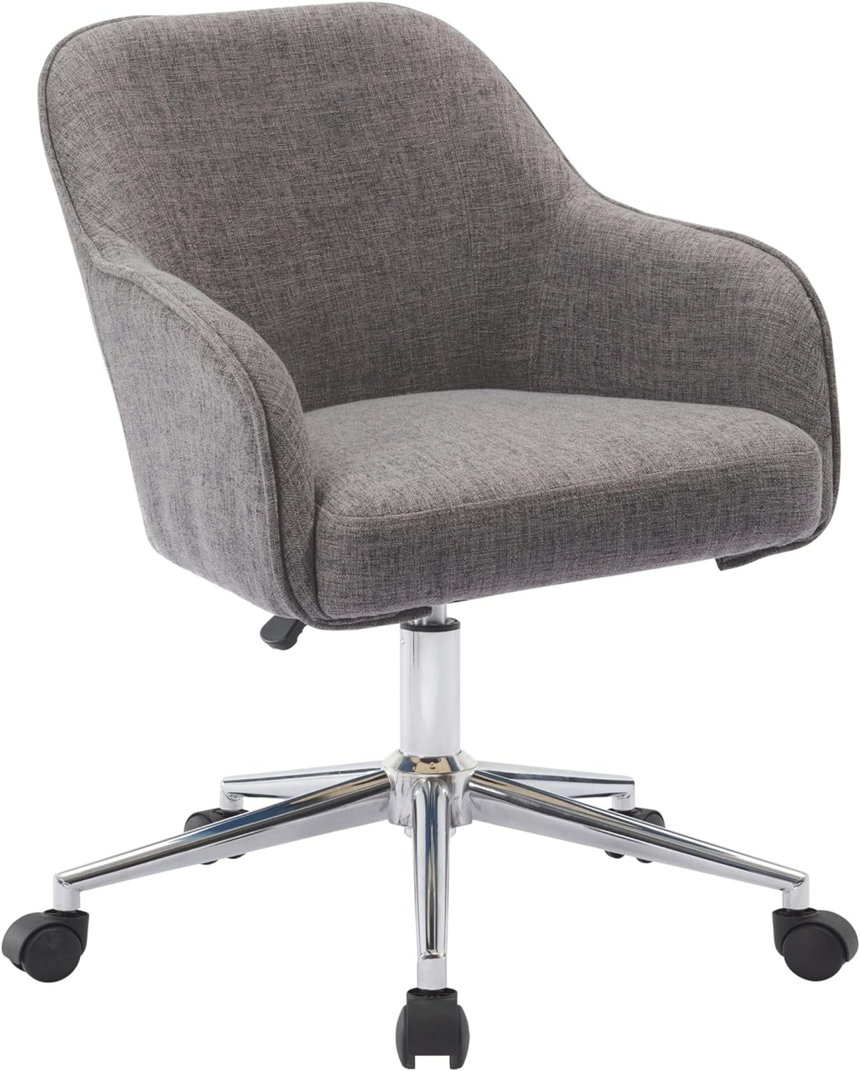 TJUNBOLIFE Faiz Office Chair  Soft Fabric Upholstery  Adjustable Height  -degree Swivel  Sturdy Chrome Base with Roller Wheels  Great for Offices and Home Studios\u2026