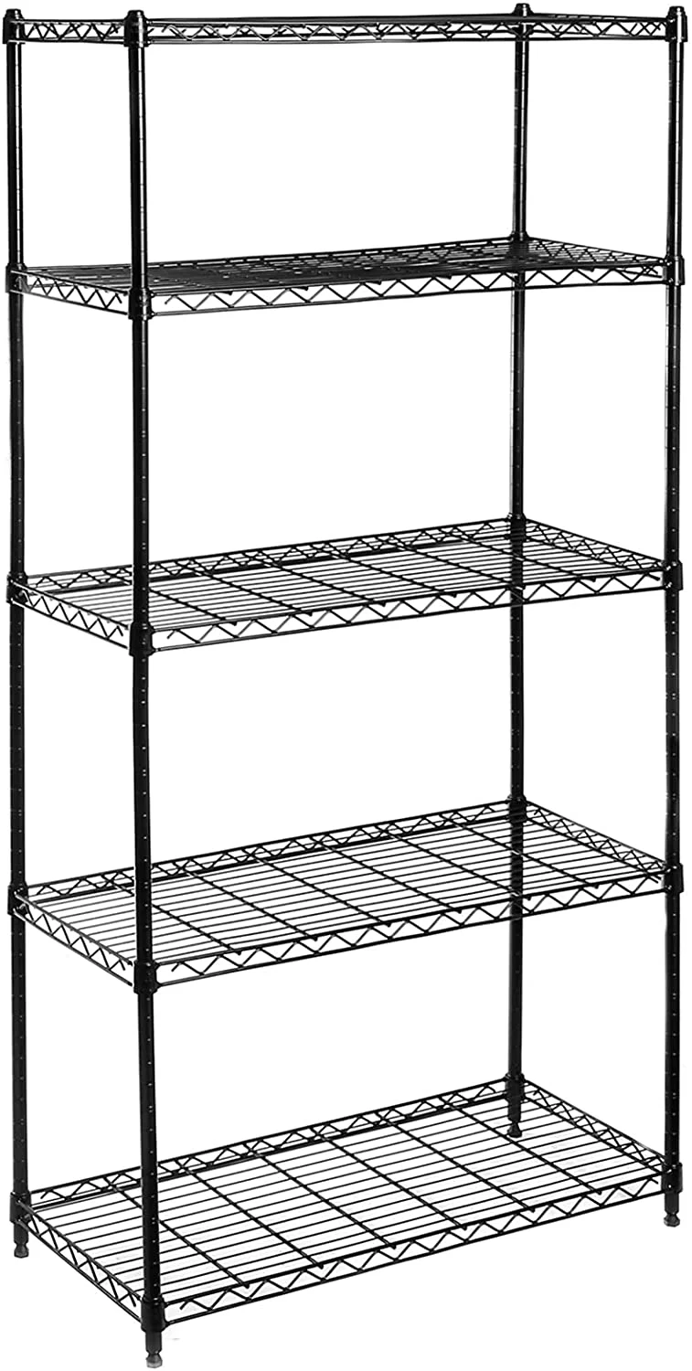 U-SHARE  5-Tier Black Epoxy Steel Wire Shelving, 30