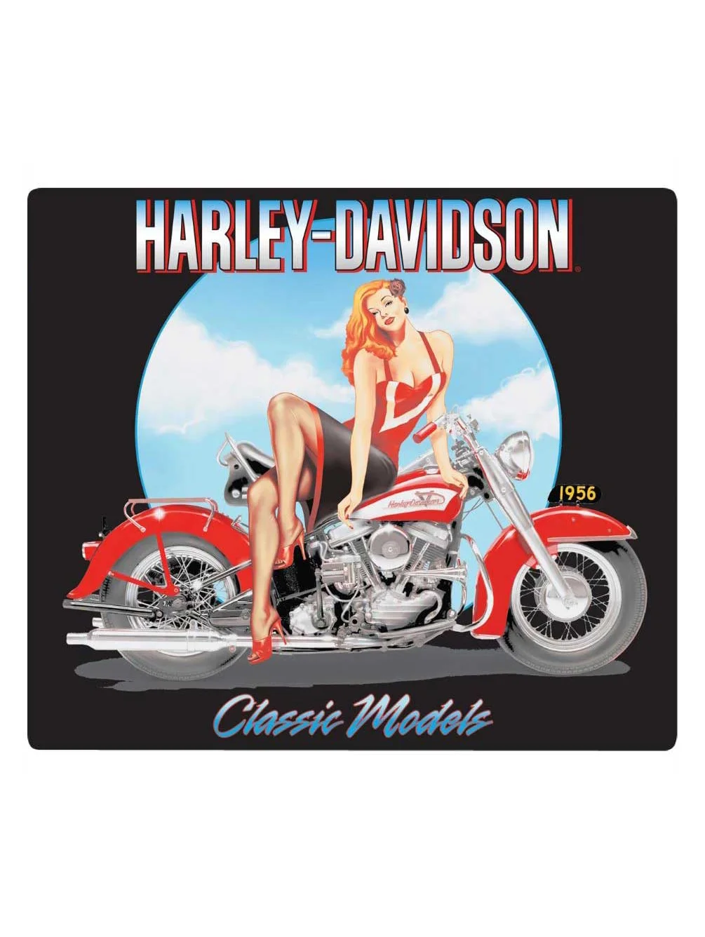 Harley-Davidson - Classic Model's Babe Embossed Tin Sign Tin Sign - 15x13