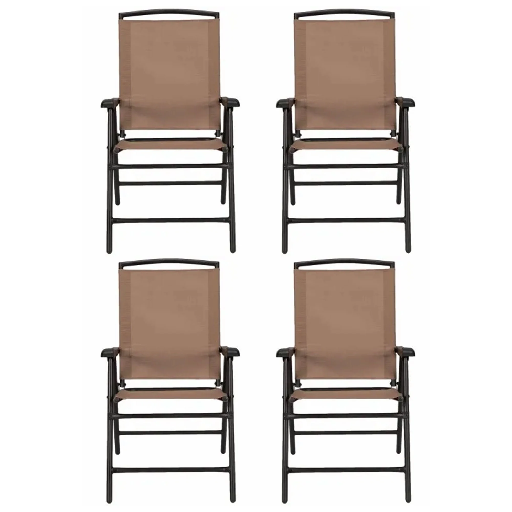 Four Seasons Courtyard Sunny Isles Outdoor Folding Chair, Brown (4 Pack)