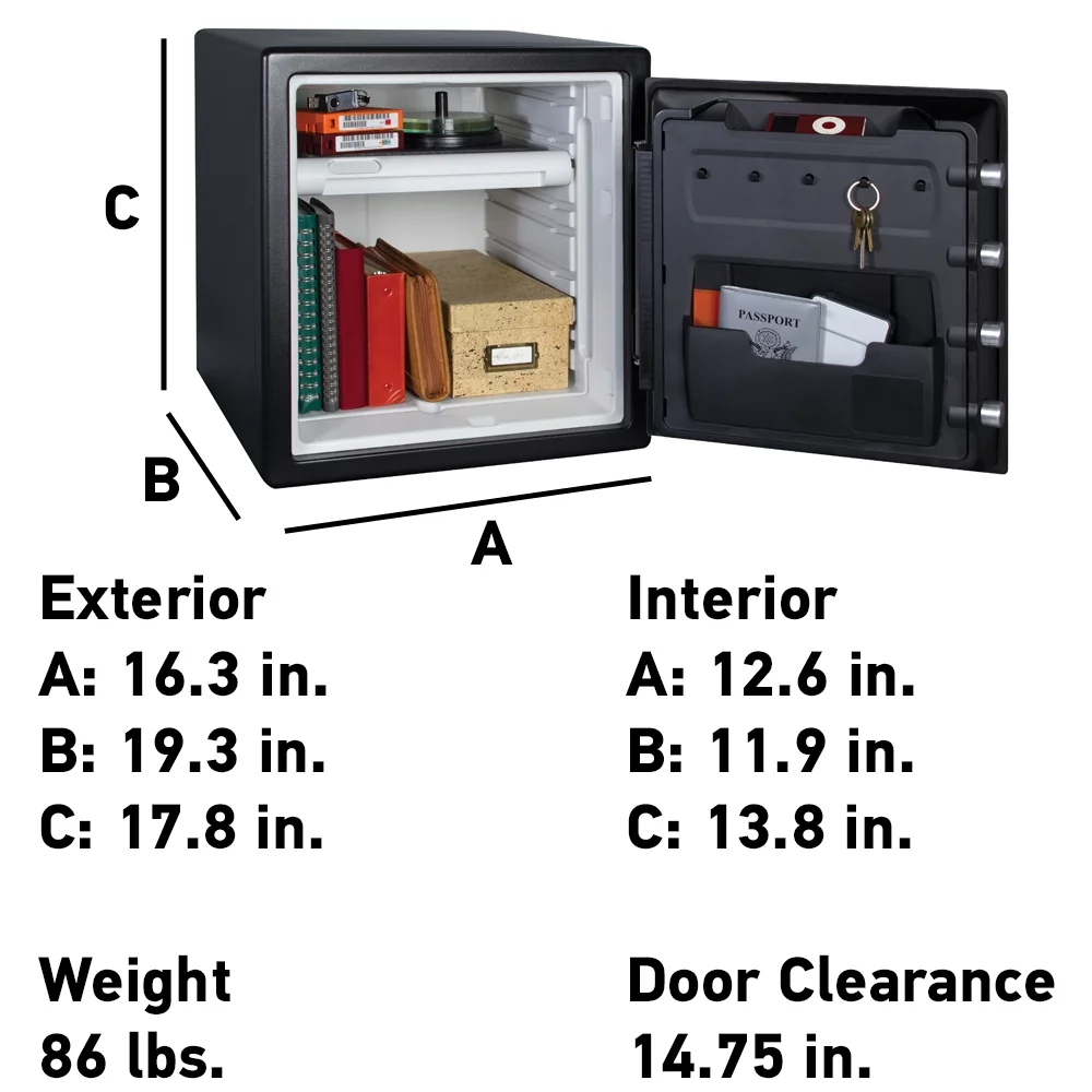 SentrySafe SFW123CTB Fire and Water-Resistant Safe with Dial Lock, 1.23 Cu. ft.
