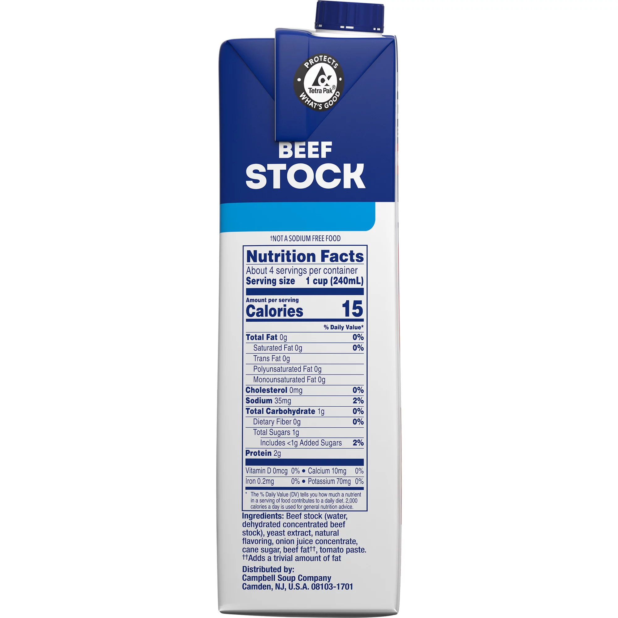Swanson 100% Natural Unsalted Beef Stock, 32 oz Carton
