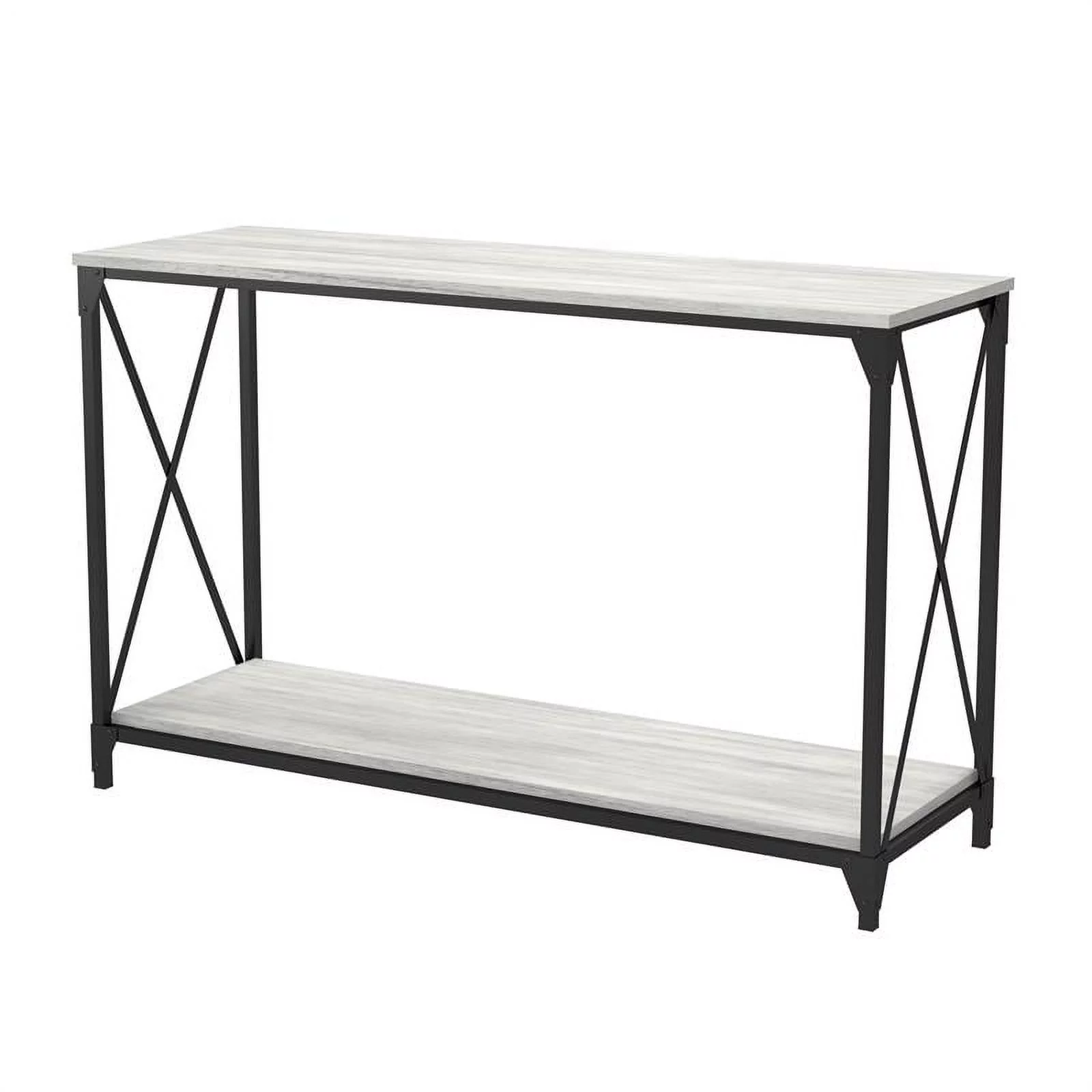 Furniture of America Clarissa Industrial Metal 1-Shelf Console Table in Black