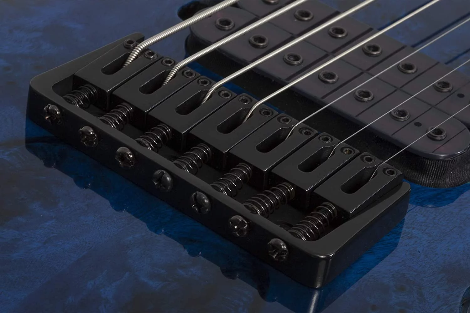 Schecter 2458 Omen Elite 7 Guitar, Rosewood Fretboard, See Thru Blue Burst