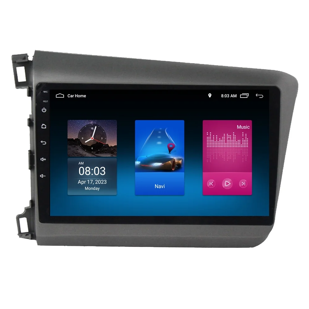 RoverOne Car Stereo CarPlay Android Auto for Honda Civic 9 FB FK FD 2011 - 2015 GPS Navigation Bluetooth DSP Multimedia Video Player