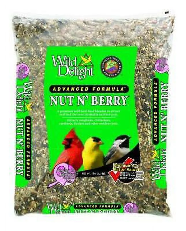 Wild Delight Nut N Berry Assorted Species Wild Bird Food Sunflower Kernels 5 lb.