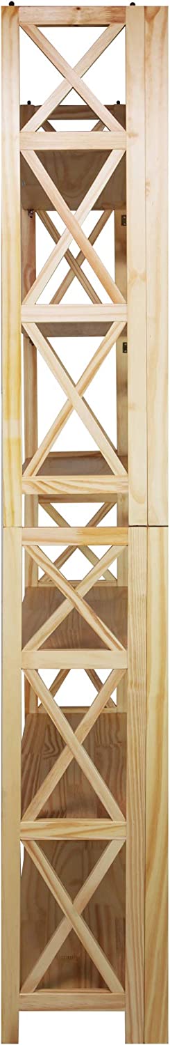 Montego 3-Shelf Folding Bookcase, Natural , 27.5
