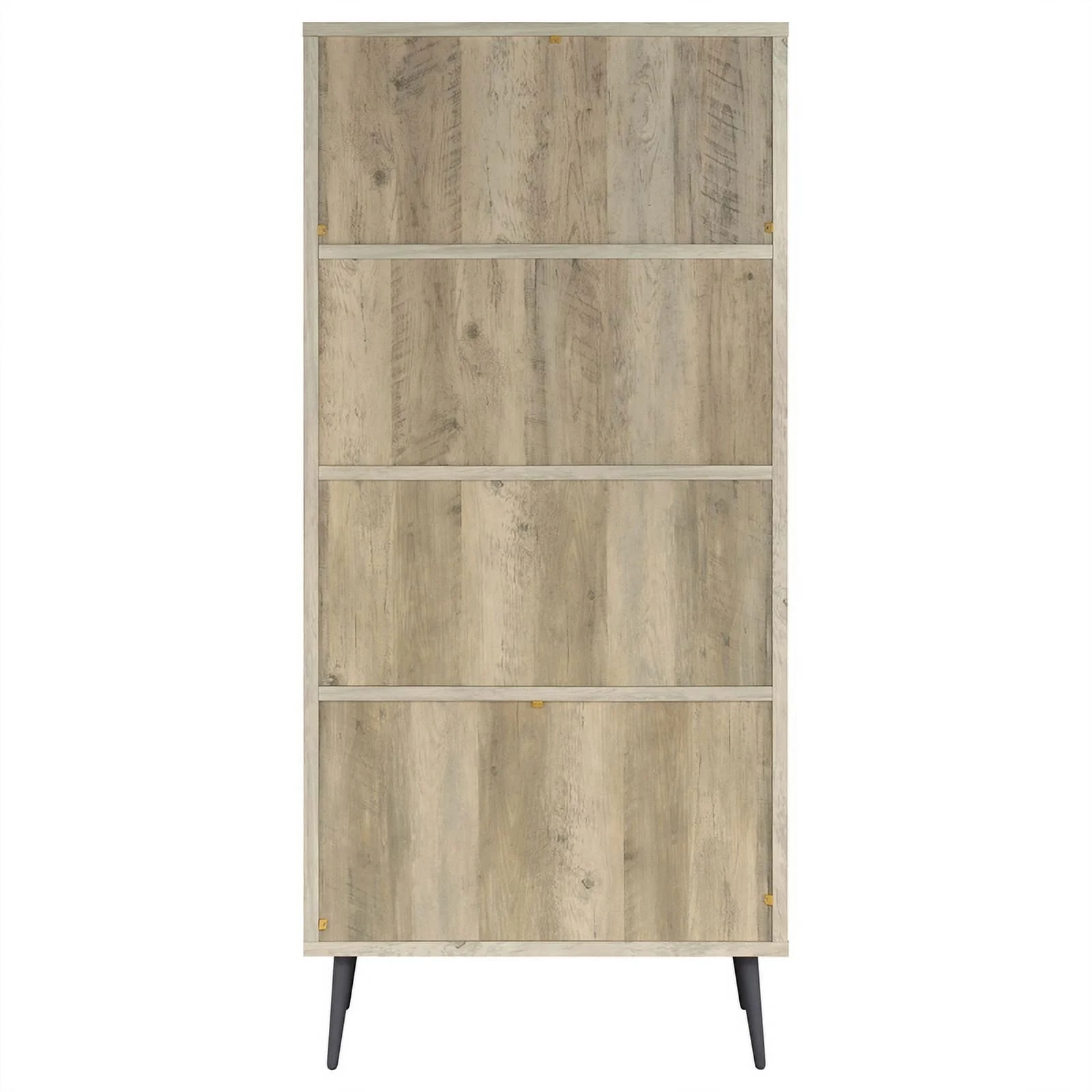Pemberly Row 3-shelf Engineered Wood Bookcase in Gray and Antique Pine