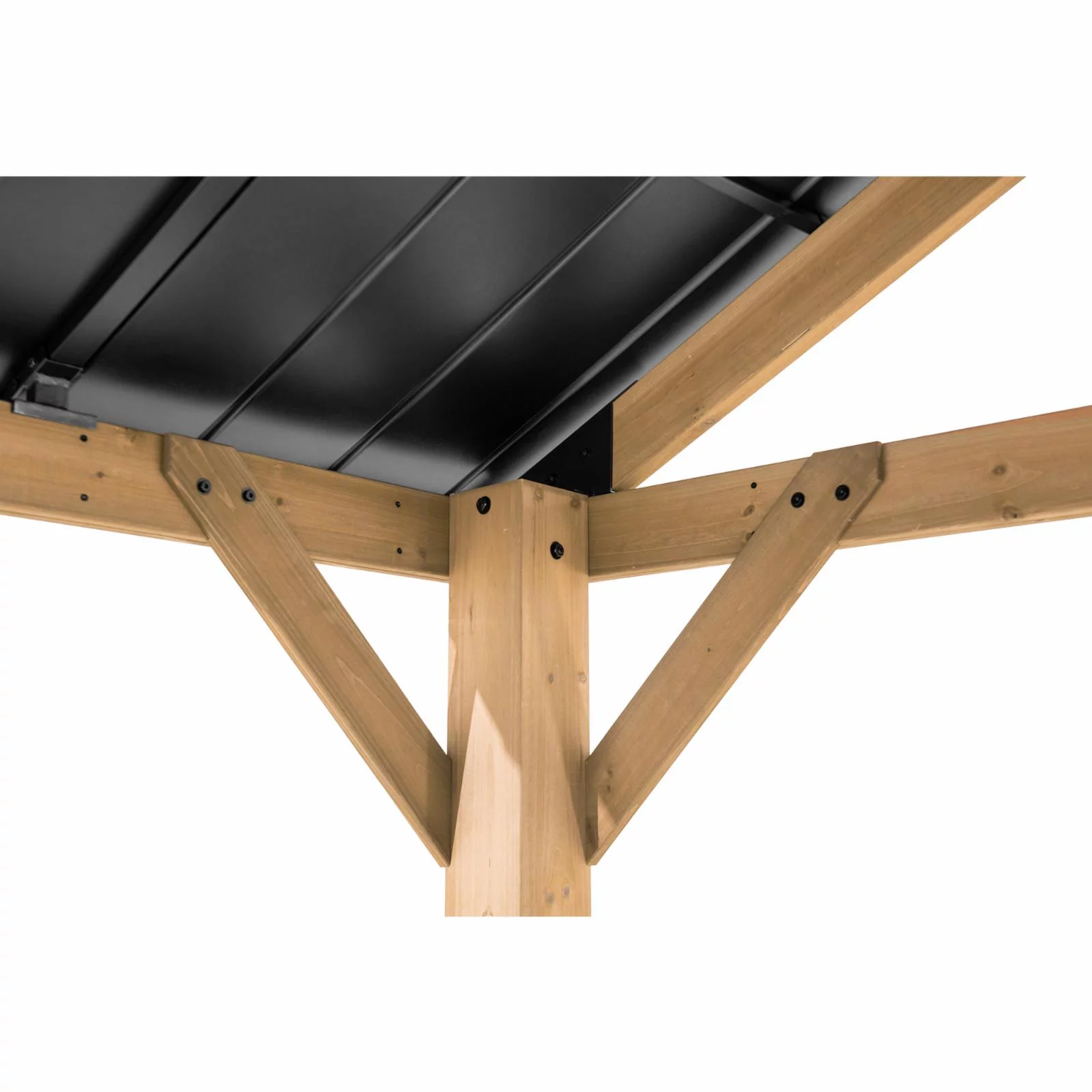 Sunjoy Gable Steel Hardtop Cedar Framed Gazebo