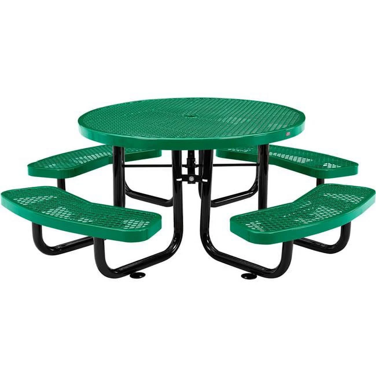 Global Industrial 277150KGN 46 in. Childs Round Outdoor Steel & Expanded Metal Picnic Table, Green