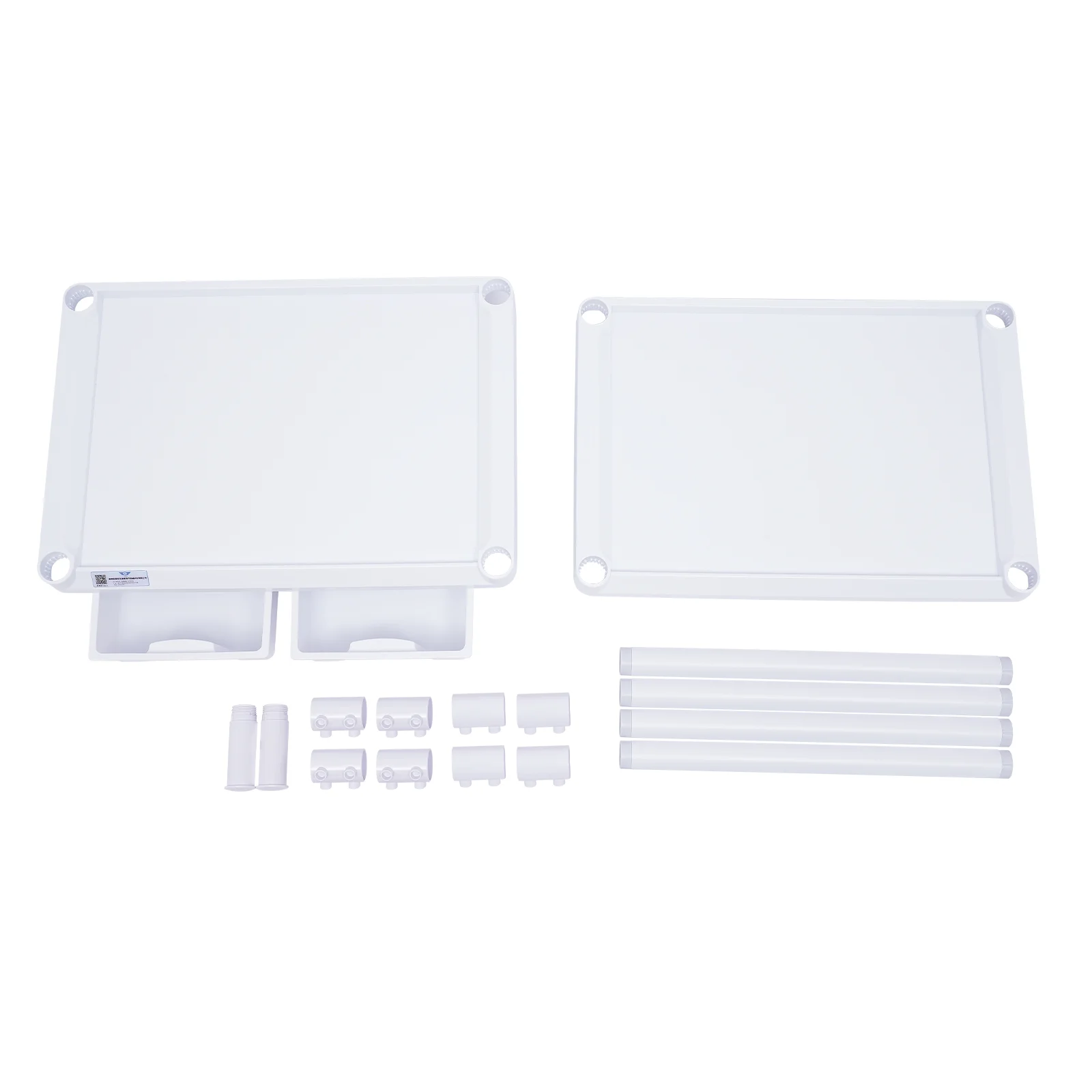 Aiqidi 2 Tier Utility Cart Salon Spa Beauty Trolley Cart Heavy Duty Mobile Rolling Medical Trolley Dental Lab Serving Cart White