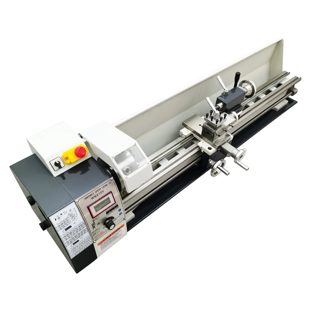 Techtongda WM210V Precision Instrument Metal Lathe Metal Bench Lathe Inch Thread Brushless Motor 8