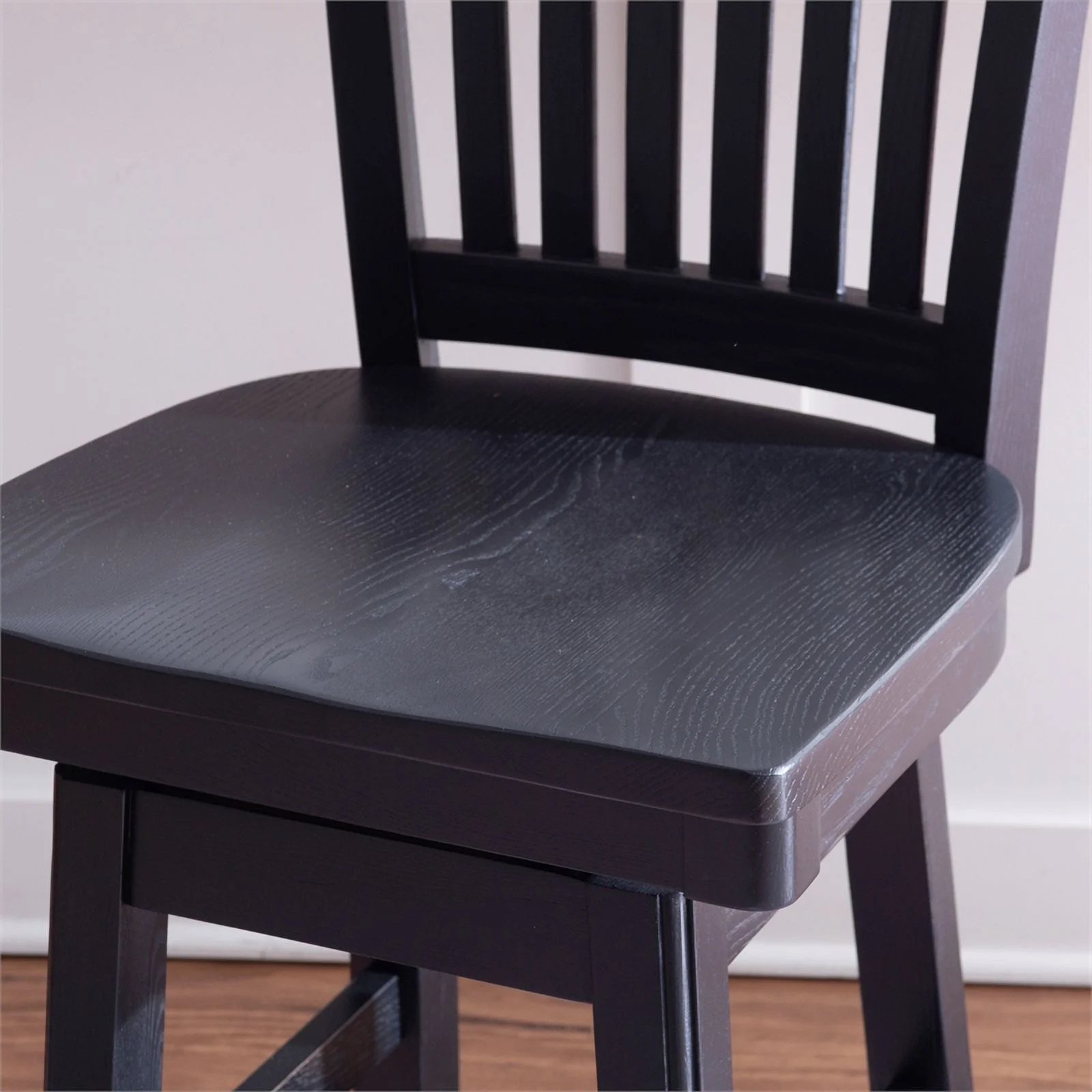 Pemberly Row Solid Beechwood Slat Back Swivel 24