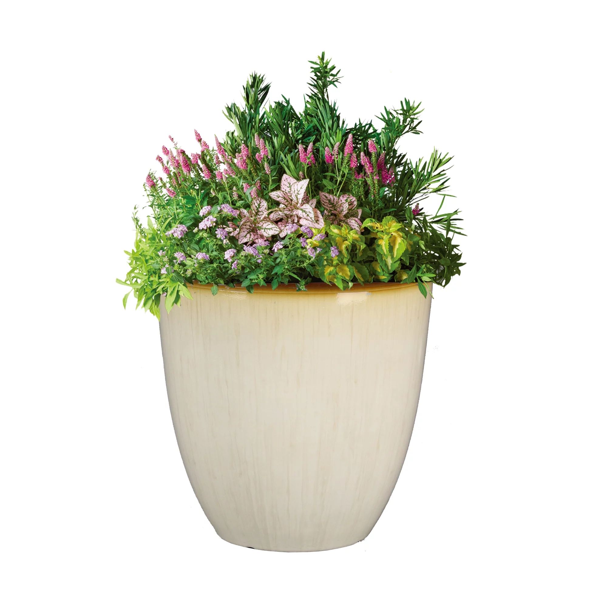 Better Homes & Gardens Salerno 12 inch Round Planter, White, Recycled Resin